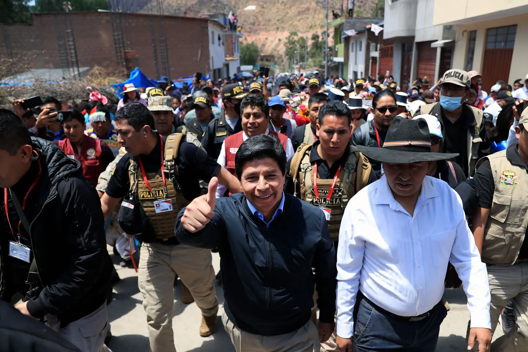 Presidente Pedro Castillo, llegó a la provincia de Cangallo. Foto: ANDINA/Prensa Presidencia