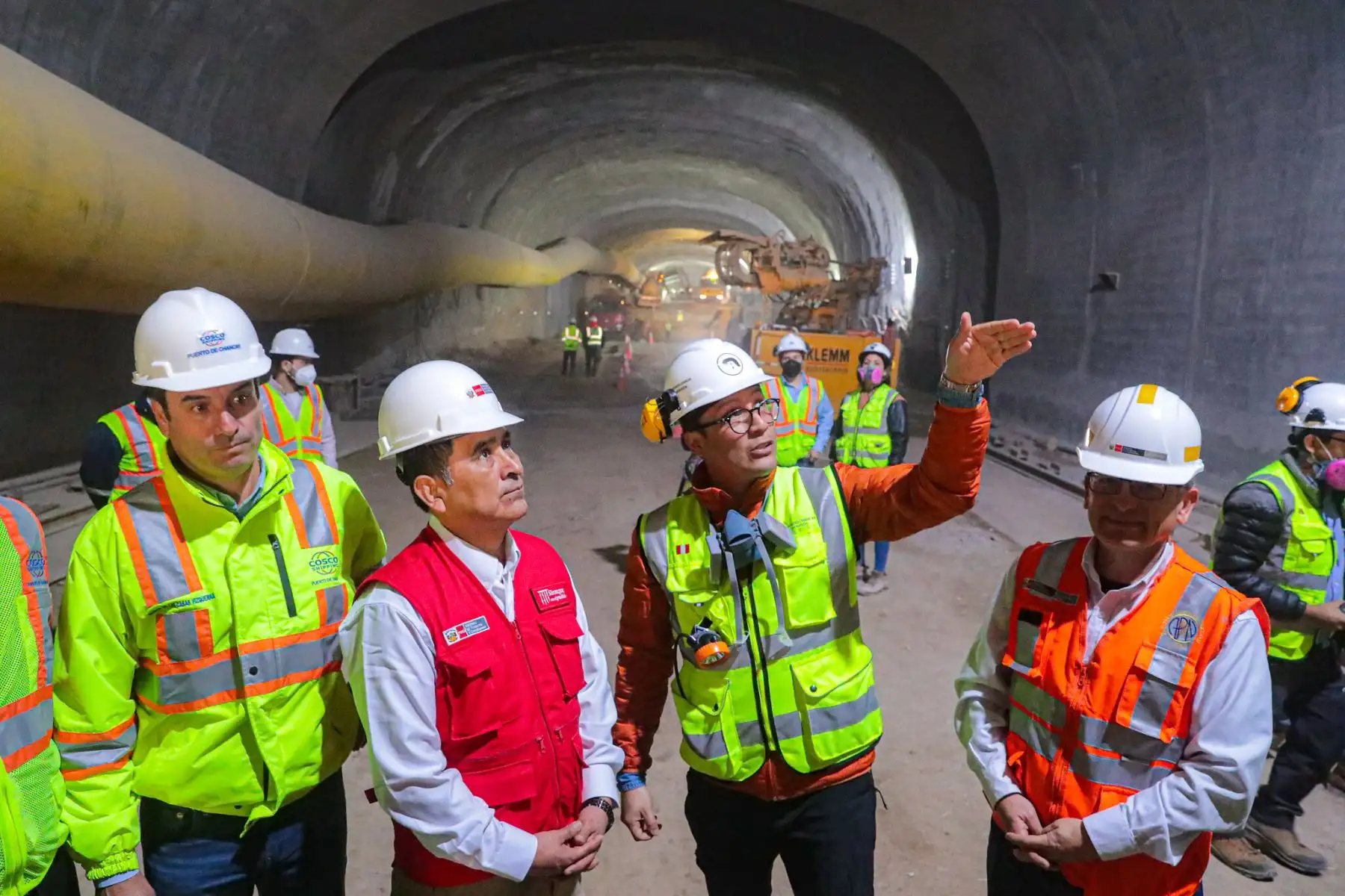 El ministro de Transportes y Comunicaciones, Richard Tineo Quispe, supervisó los avances de la construcción del Terminal Portuario Multipropósito de Chancay, ubicado a 80 km al norte de Lima, en Huaral. Foto: ANDINA/ MTC