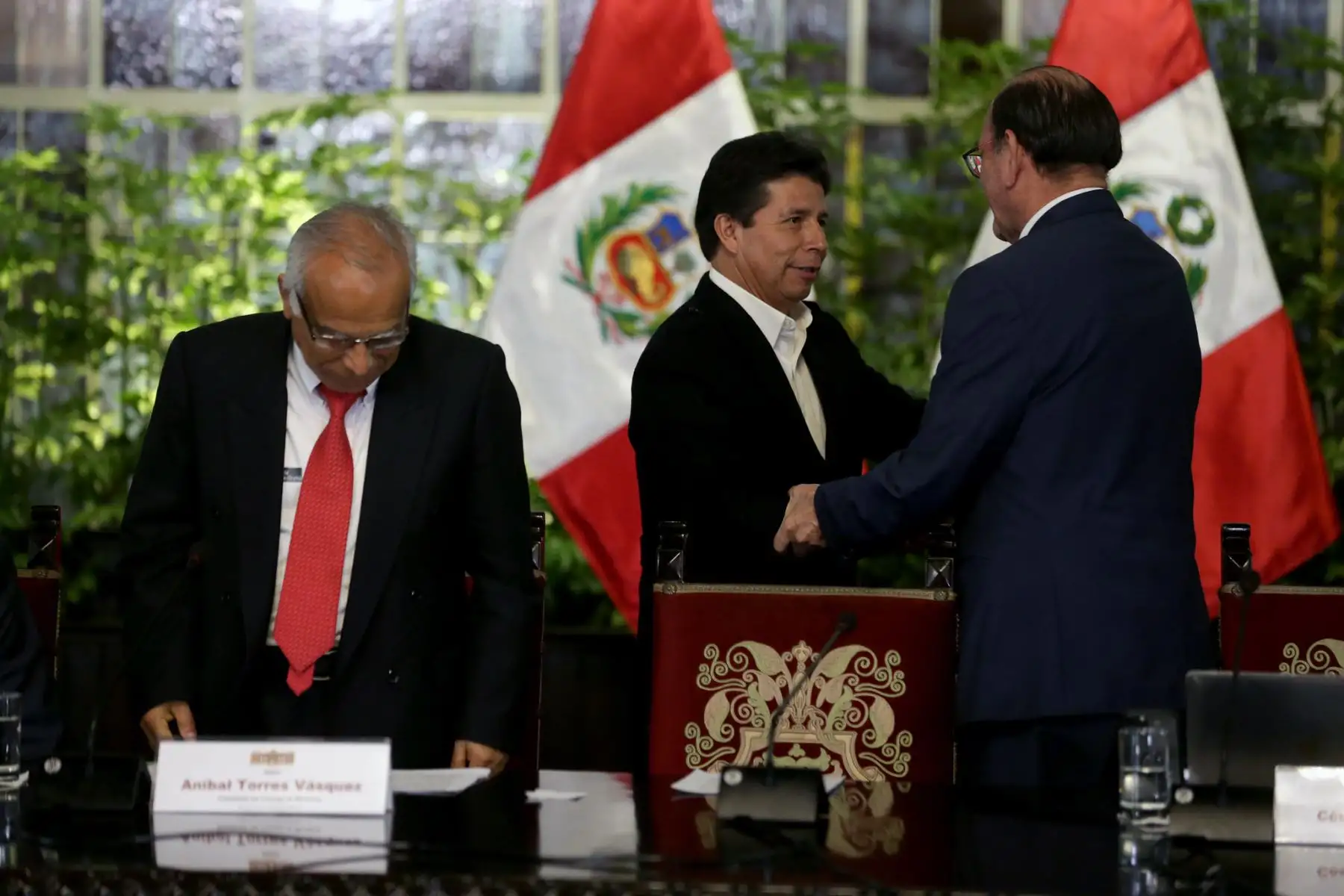 Conferencia de prensa del Presidente de la República acompañado del Consejo de Ministros.

Foto: ANDINA/Prensa Presidencia