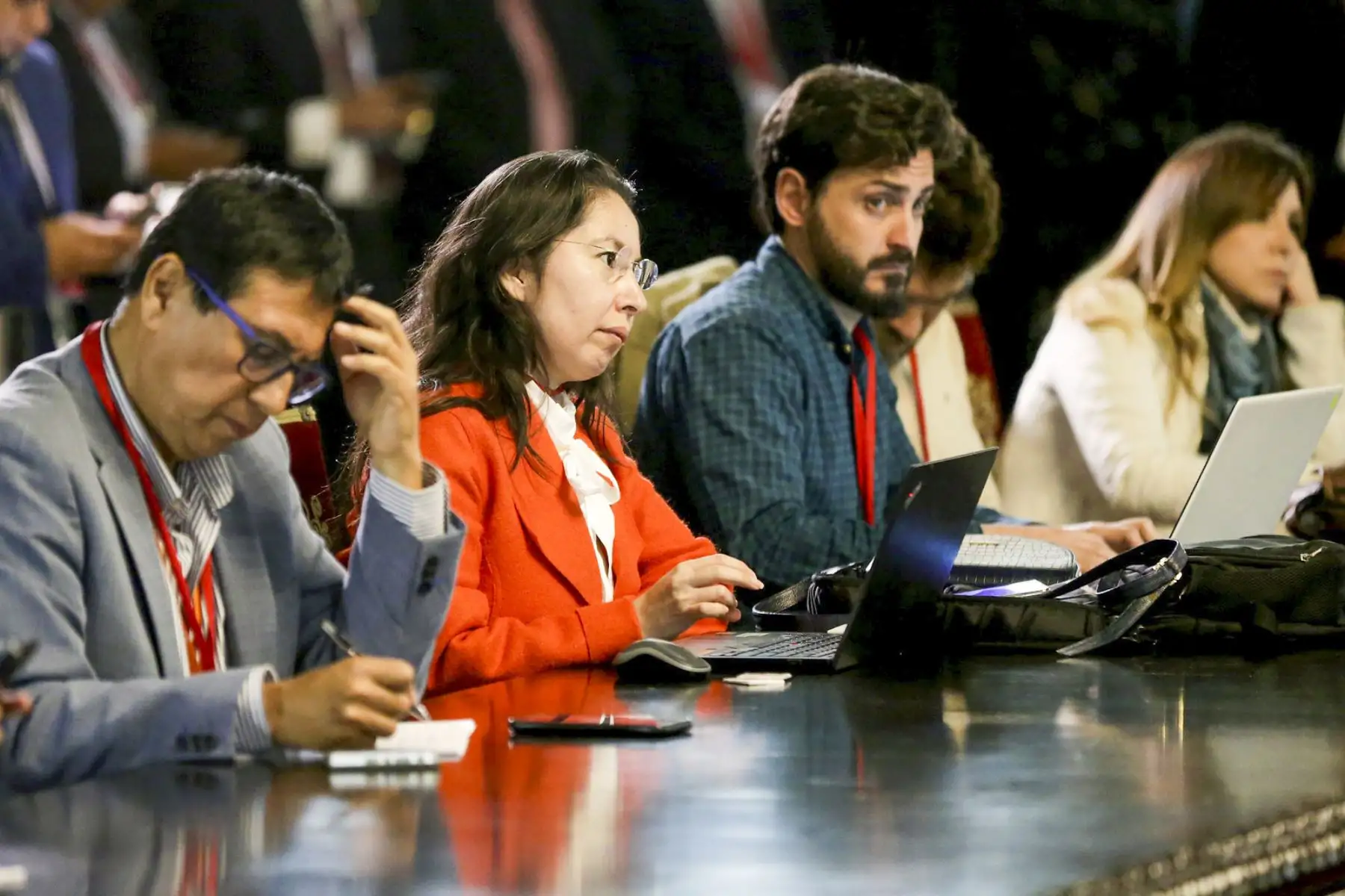 Conferencia de prensa del Presidente de la República acompañado del Consejo de Ministros.

Foto: ANDINA/Prensa Presidencia