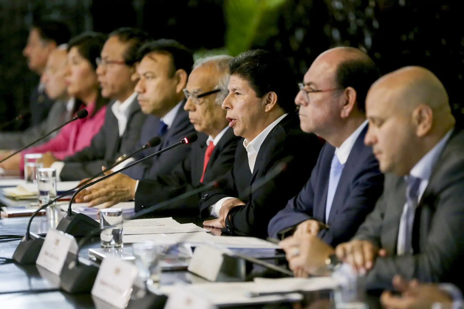 Conferencia de prensa del Presidente de la República acompañado del Consejo de Ministros.

Foto: ANDINA/Prensa Presidencia
