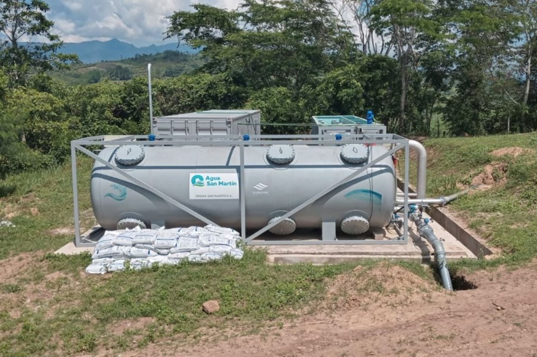 Planta portátil de agua potable en la región San Martín. Foto: Otass/Difusión.