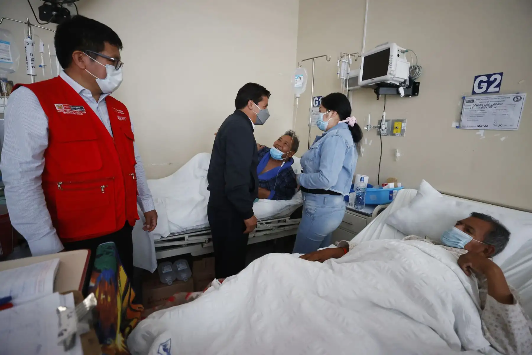 El presidente de la República, Pedro Castillo, acompañado del jefe de Gabinete, Aníbal Torres, y el ministro de Salud, Jorge López, supervisó el proyecto del Hospital de San Juan de Lurigancho. Foto: ANDINA/Prensa Presidencia