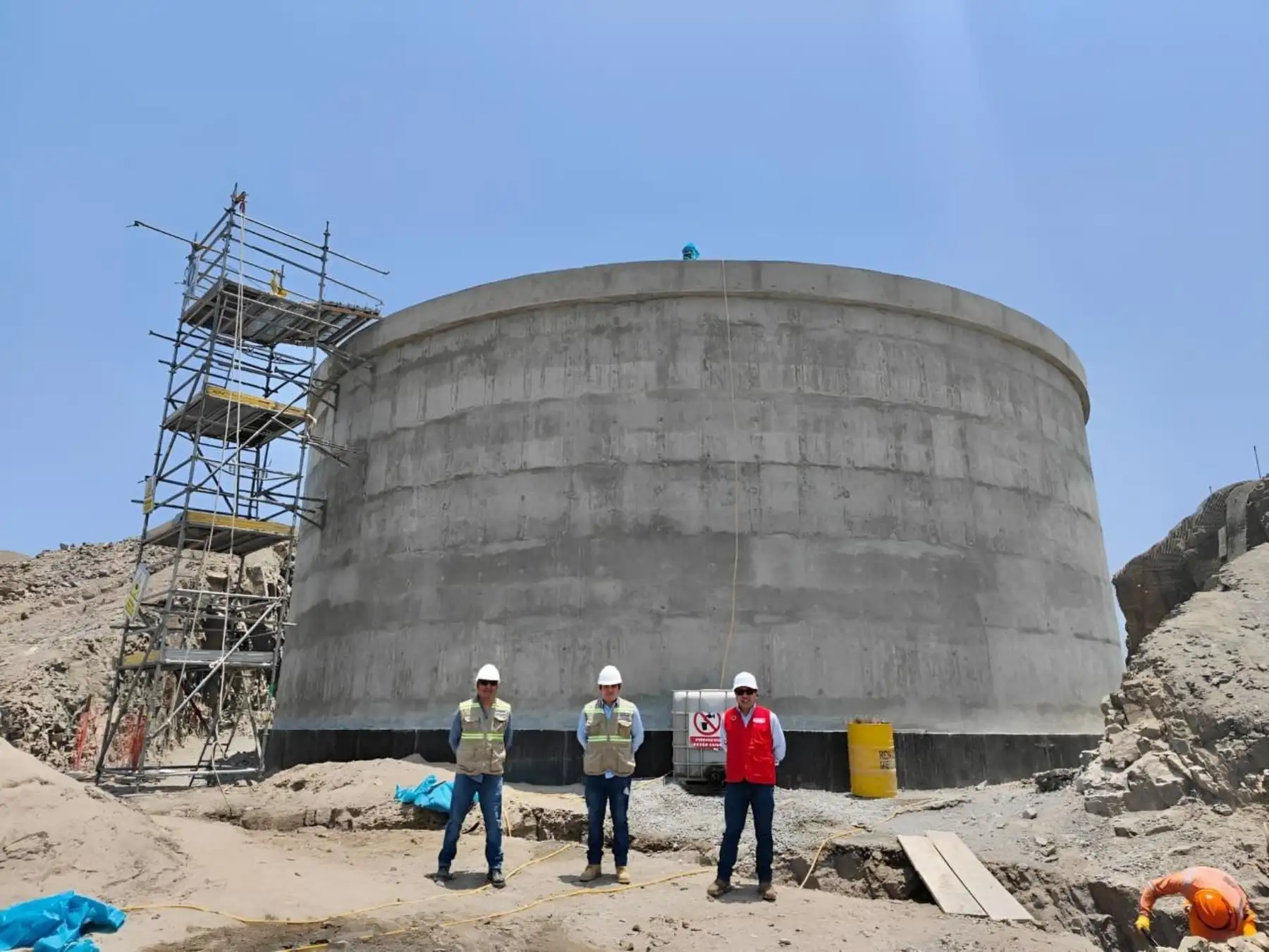 Obras para el servicio de agua potable. ANDINA/Difusión