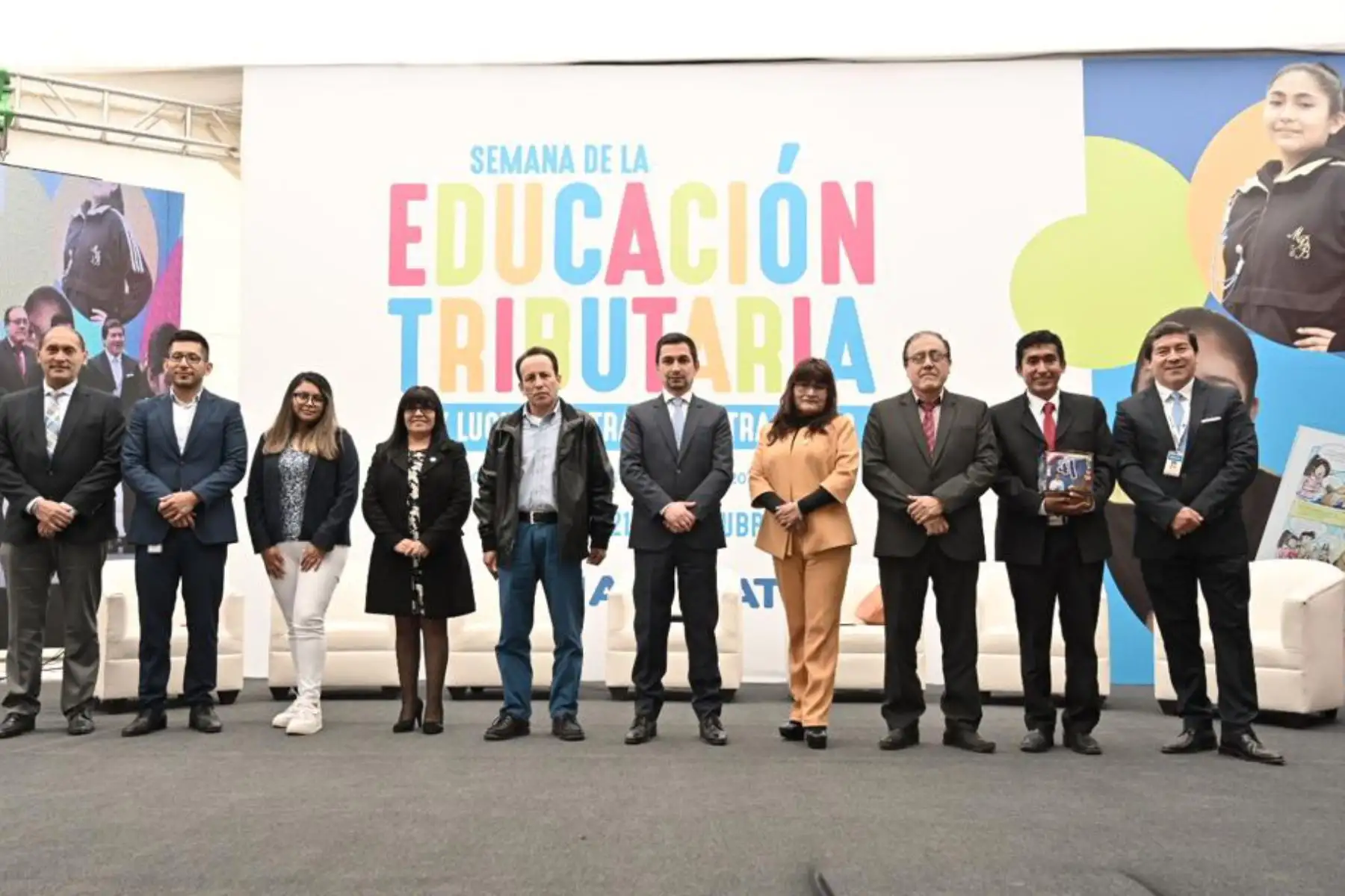La Sunat inauguró la “Semana de la Educación Tributaria y Lucha Contra el Contrabando”, dirigida a  docentes y alumnos de educación primaria y secundaria. Cortesía Sunat. ANDINA/Difusión