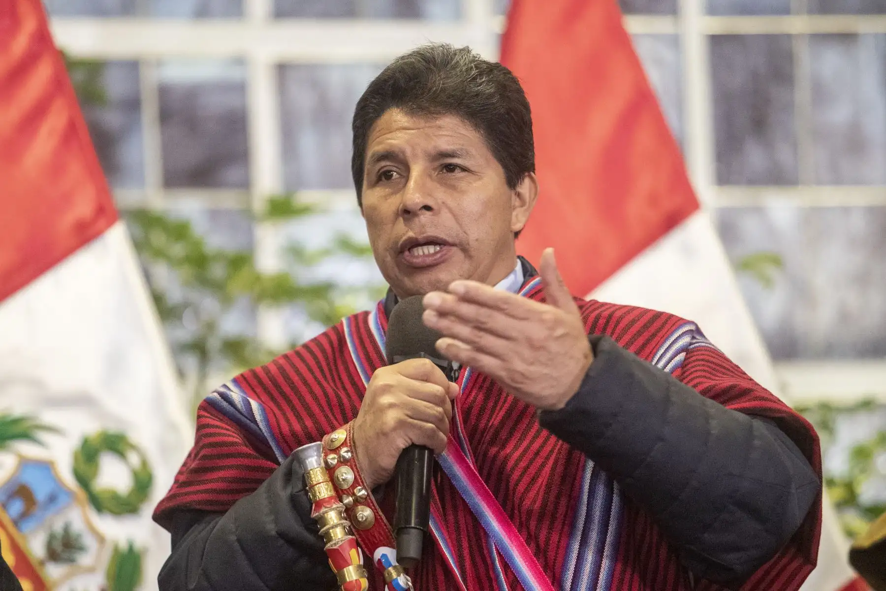 El presidente de la República, Pedro Castillo, se reunió con tenientes gobernadores y representantes de la provincia de Huancané, Puno, en Palacio de Gobierno. Foto: ANDINA/Prensa Presidencia
