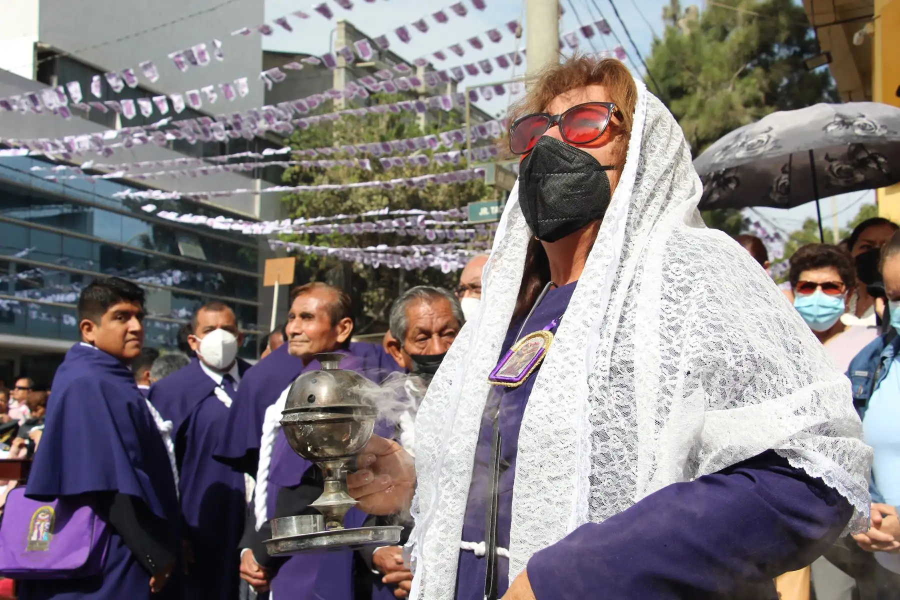 Imagen del Señor de los Milagros recorrió las principales calles de Piura en su segundo recorrido. Foto: Cortesía César Sánchez