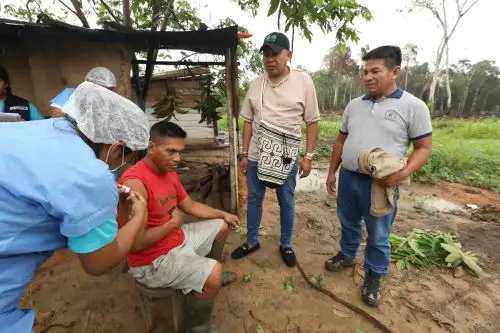 El Ministerio de Salud destacó el valioso aporte de los agentes comunitarios de salud en el proceso de vacunación contra el covid-19 en las comunidades indígenas. ANDINA/Difusión