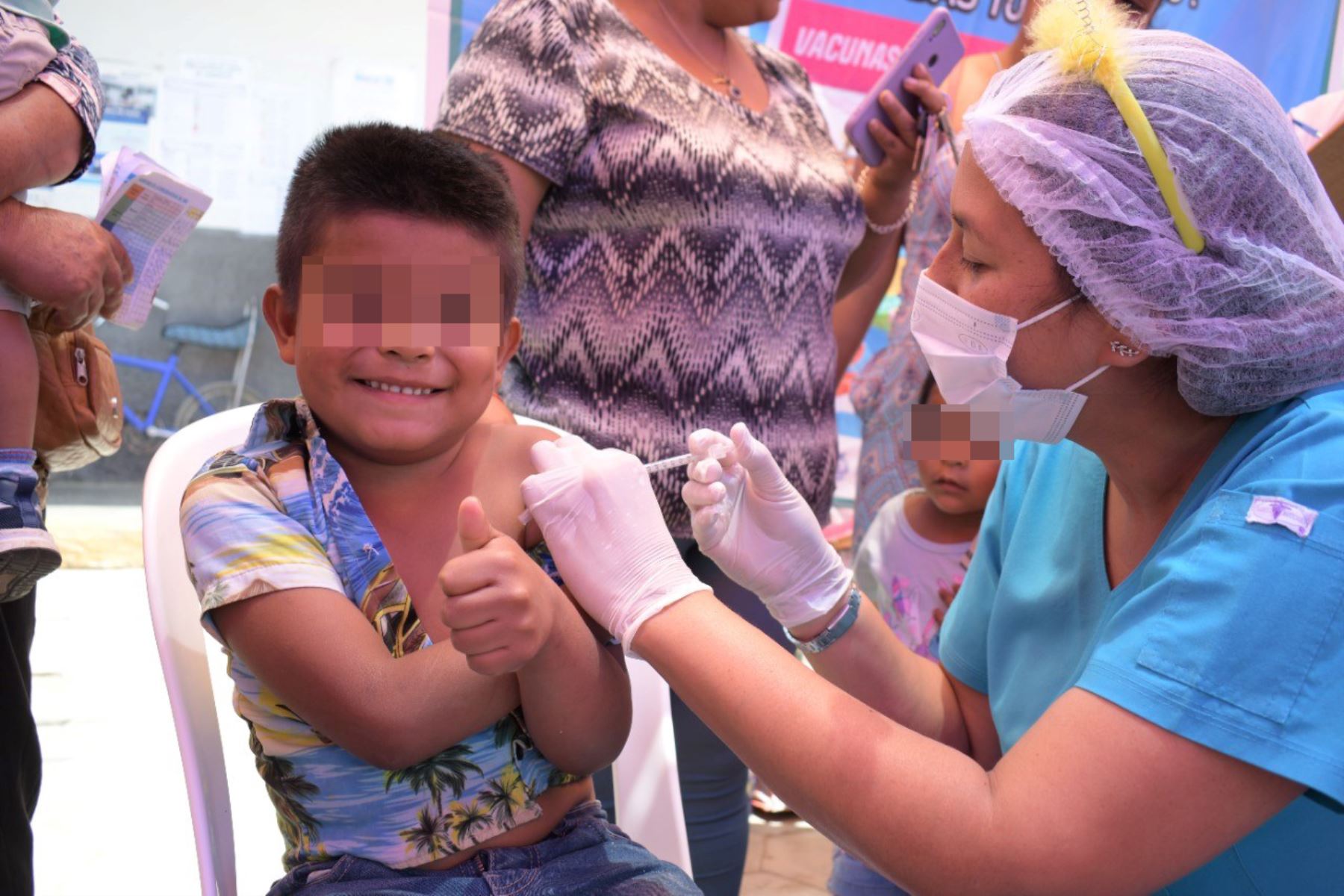 Vacunación de niños en el esquema regular y contra la covid-19 en Lambayeque. Foto: ANDINA/Difusión