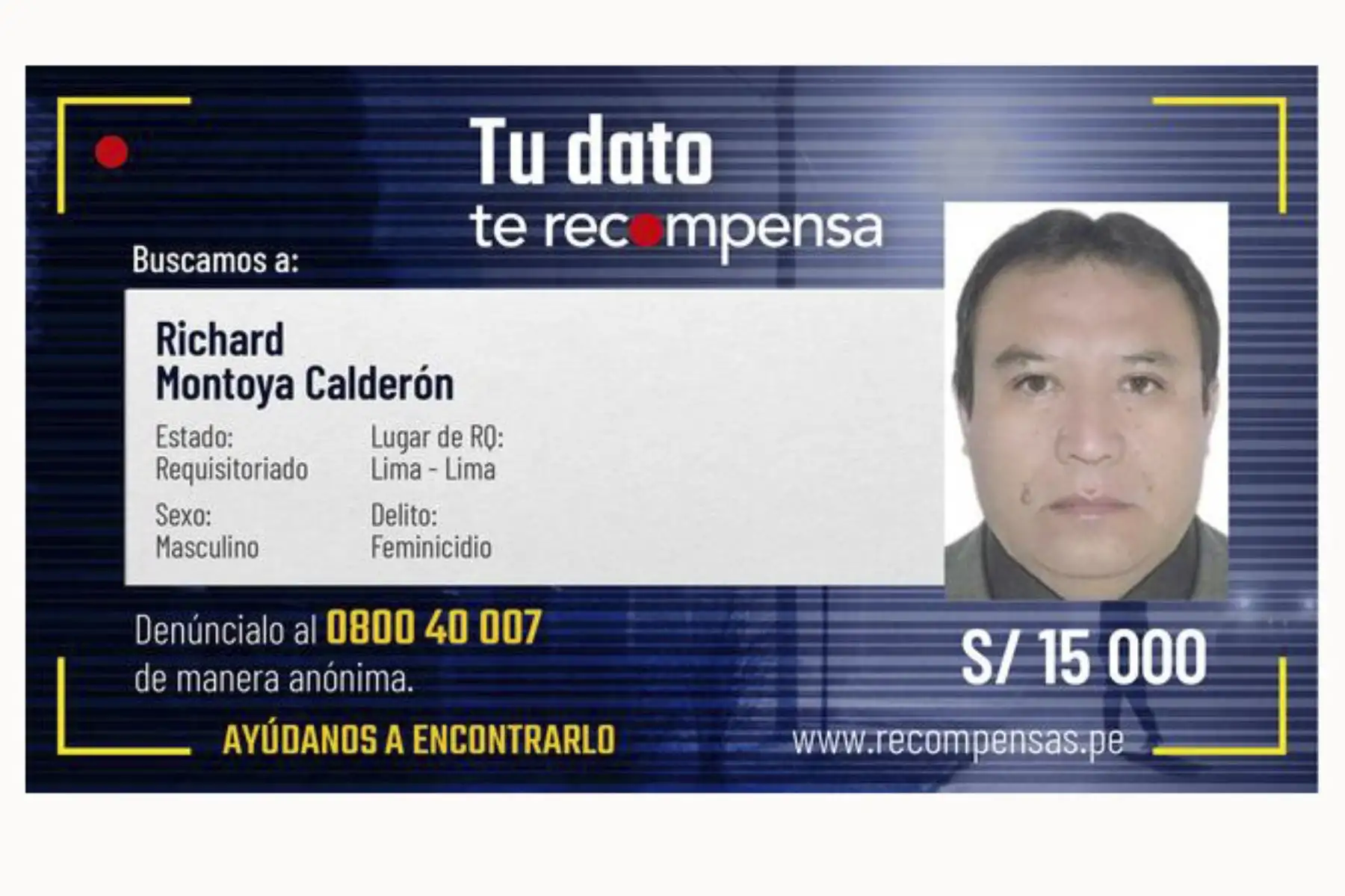 Richard Montoya Calderón habría cometido este condenable crimen en junio de este año, cuando la víctima, identificada como Erika Jesús Valdez Espozzito, caminaba con su prometido por las inmediaciones de un parque ubicado en la cuarta zona de Collique, en el distrito limeño de Comas. Foto: ANDINA/Mininter.