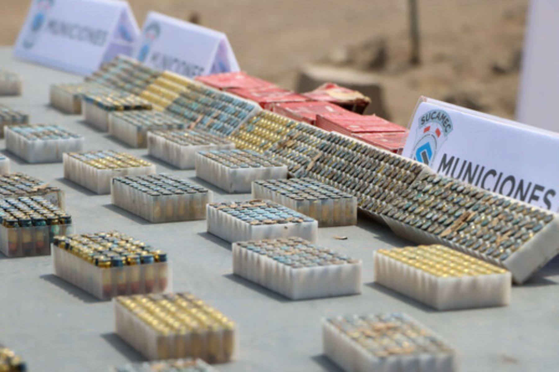 Se destruyeron más de 339 mil municiones decomisadas durante acciones de control y fiscalización a nivel nacional. Foto: Sucamec