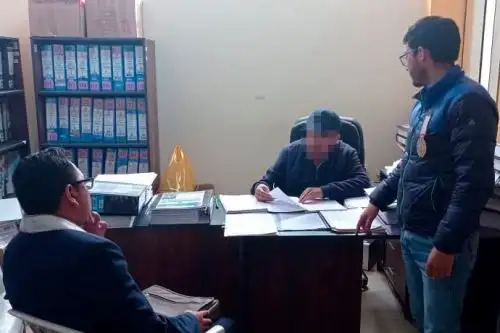 A la municipalidad distrital de San Marcos (Áncash) llegó el fiscal provincial Rolly Farromeque y el fiscal adjunto provincial Aleksandr Pantoja.