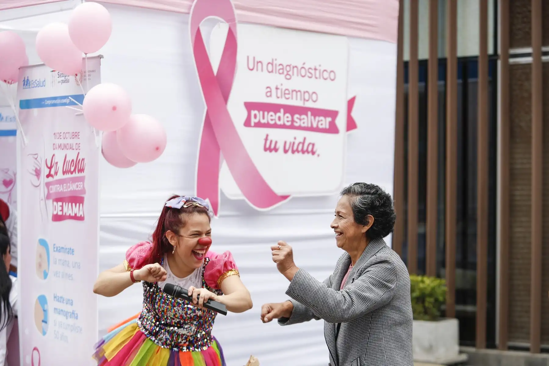 EsSalud realiza hoy una campaña gratuita de despistaje de mama en el Boulevard Mantaro de Plaza San Miguel. La atención se desarrolla hasta las 4:00 p.m. y cuenta con módulos de consejería de cáncer de cáncer de mamá, psicología, nutrición, vacunación VPH, entre otros. Foto: ANDINA/Renato Pajuelo