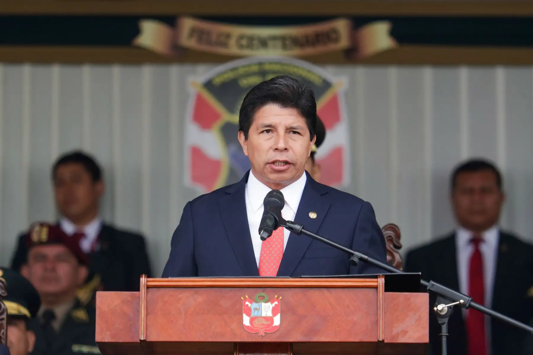 El presidente de la República, Pedro Castillo lidera ceremonia por 100° aniversario de la Dirección de Seguridad del Estado de la Policía Nacional del Perú. Foto: ANDINA/Prensa Presidencia