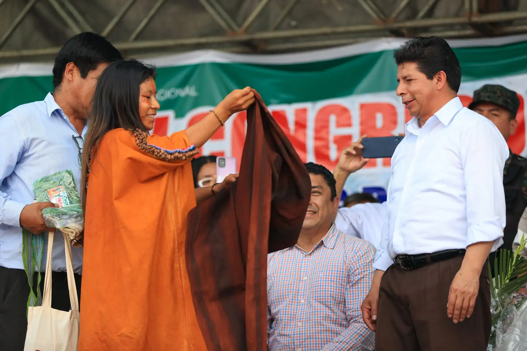 El presidente de la República, Pedro Castillo Terrones, participó en el IV Congreso Nacional de la Asociación Nacional Pachacútec en Pichari, Cusco.

Foto: ANDINA/Prensa Presidencia