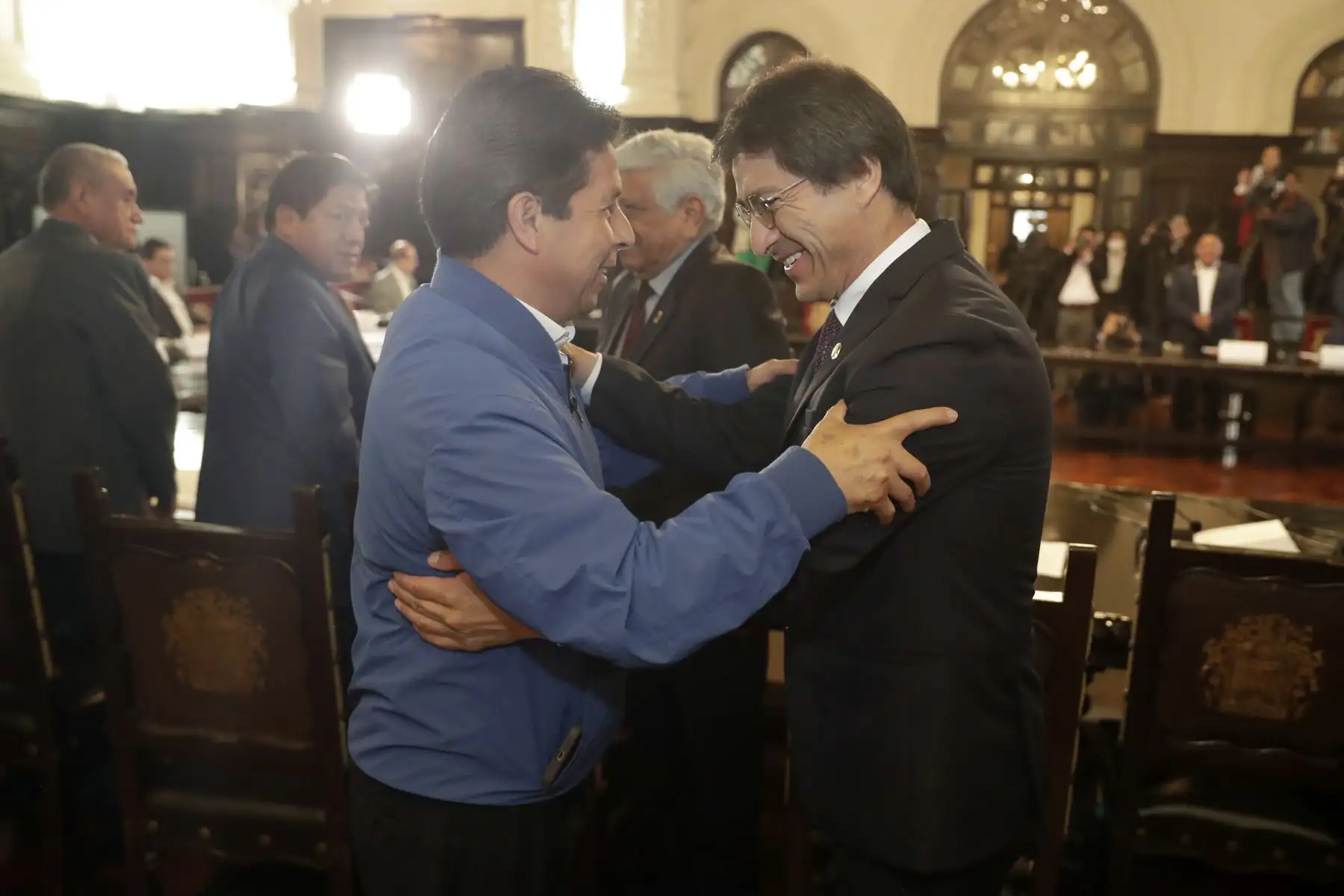 El presidente Pedro Castillo, inaugura Sesión Plenaria del 17 º GORE Ejecutivo, junto a Gabinete Ministerial y gobernadores de todas las regiones del país. Actividad se realiza en el Gran Comedor de Palacio de Gobierno. Foto: ANDINA/Prensa Presidencia