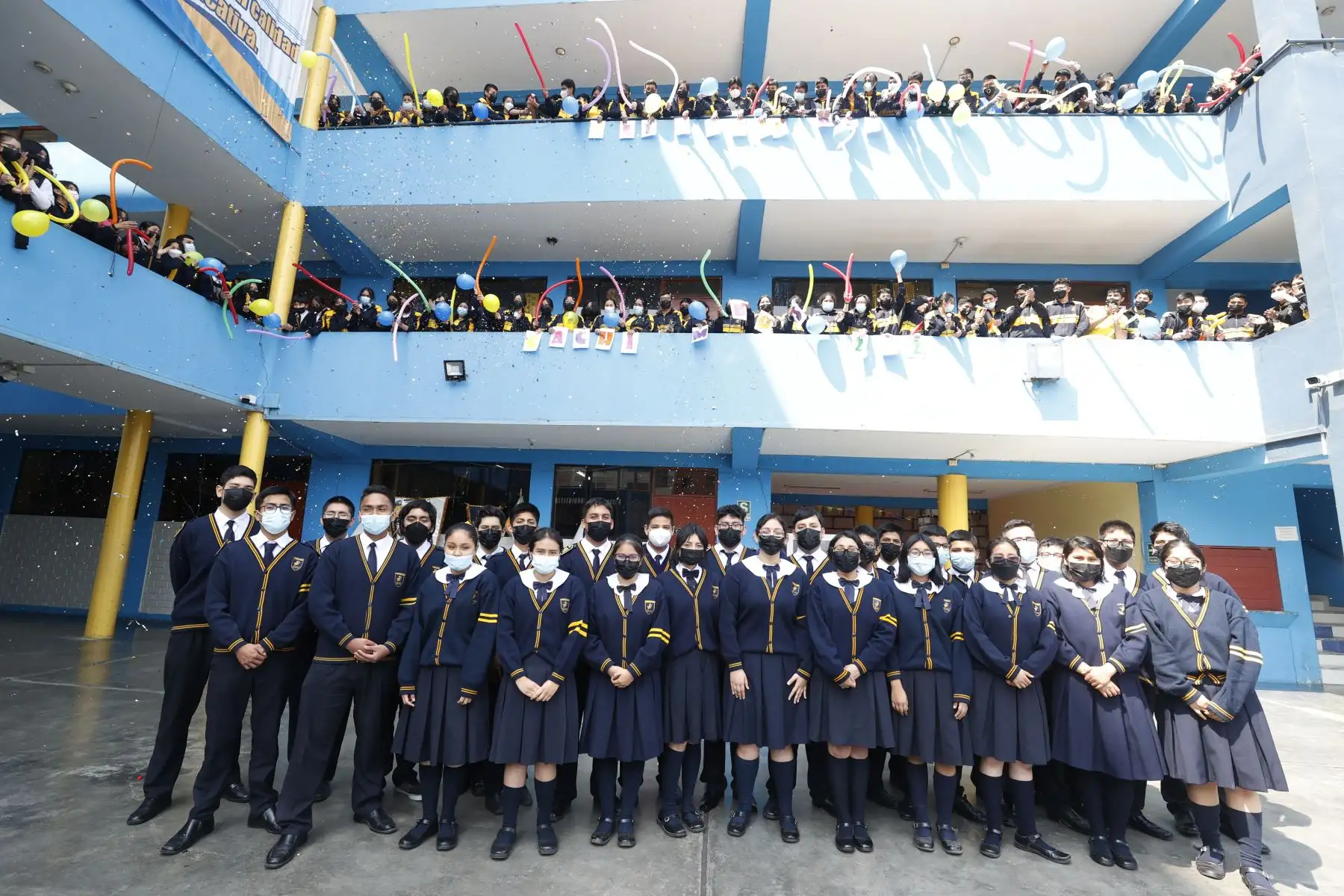 El colegio Juan Pablo Peregrino, en el distrito de Carabayllo, logró que 50 de sus alumnos ingresen a la Universidad Nacional Mayor de San Marcos (UNMSM) en el reciente examen de admisión de octubre. Foto: ANDINA/Vidal Tarqui.