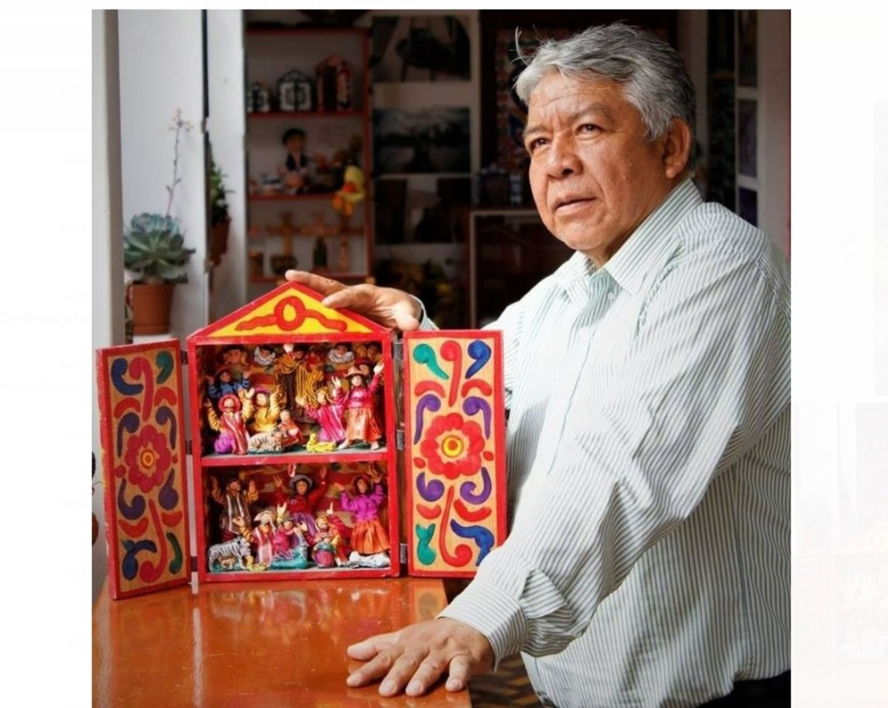 Alfredo López Morales, nieto del gran maestro ayacuchano Joaquín López Antay, fue distinguido por el Estado y recibió la medalla "Joaquín López Antay" que premia a los mejores artesanos de Perú.
