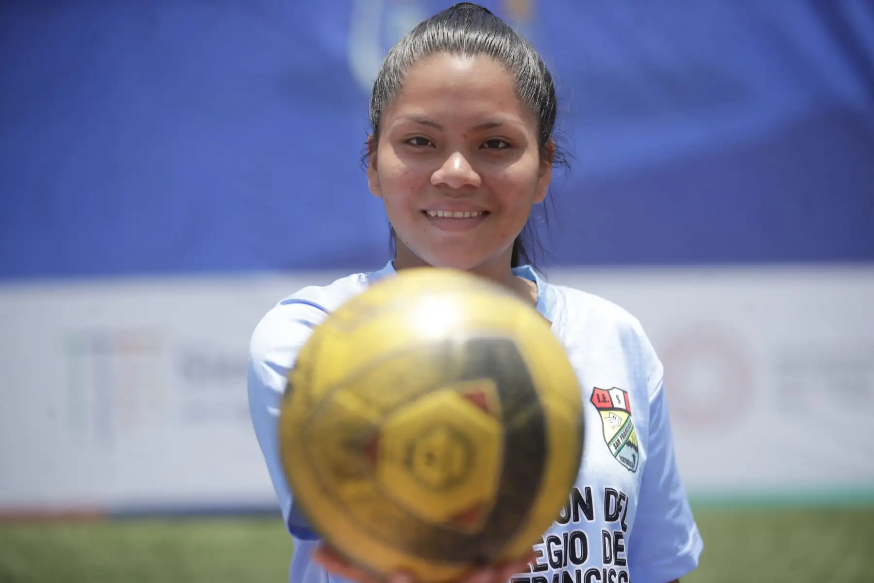 Wendy Muñoz Rodríguez, capitana del equipo femenino del Colegio San Francisco de Yarinacocha que participa de los Juegos Escolares Deportivos y Paradeportivos 2022.

Foto: ANDINA/Juan Carlos Guzmán Negrini