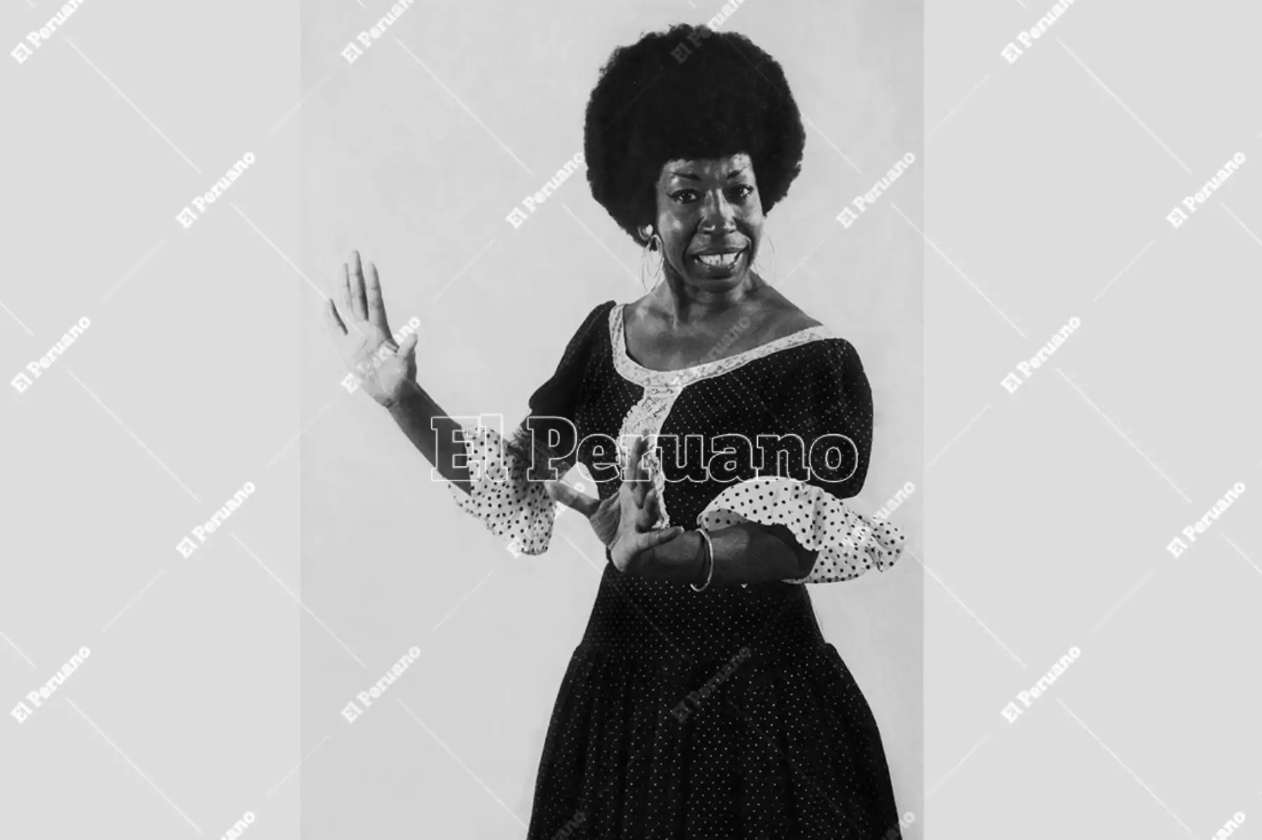 Lima - junio 1975 / Victoria Santa Cruz, directora del Conjunto Nacional de Folclor. Foto: Archivo Histórico de El Peruano