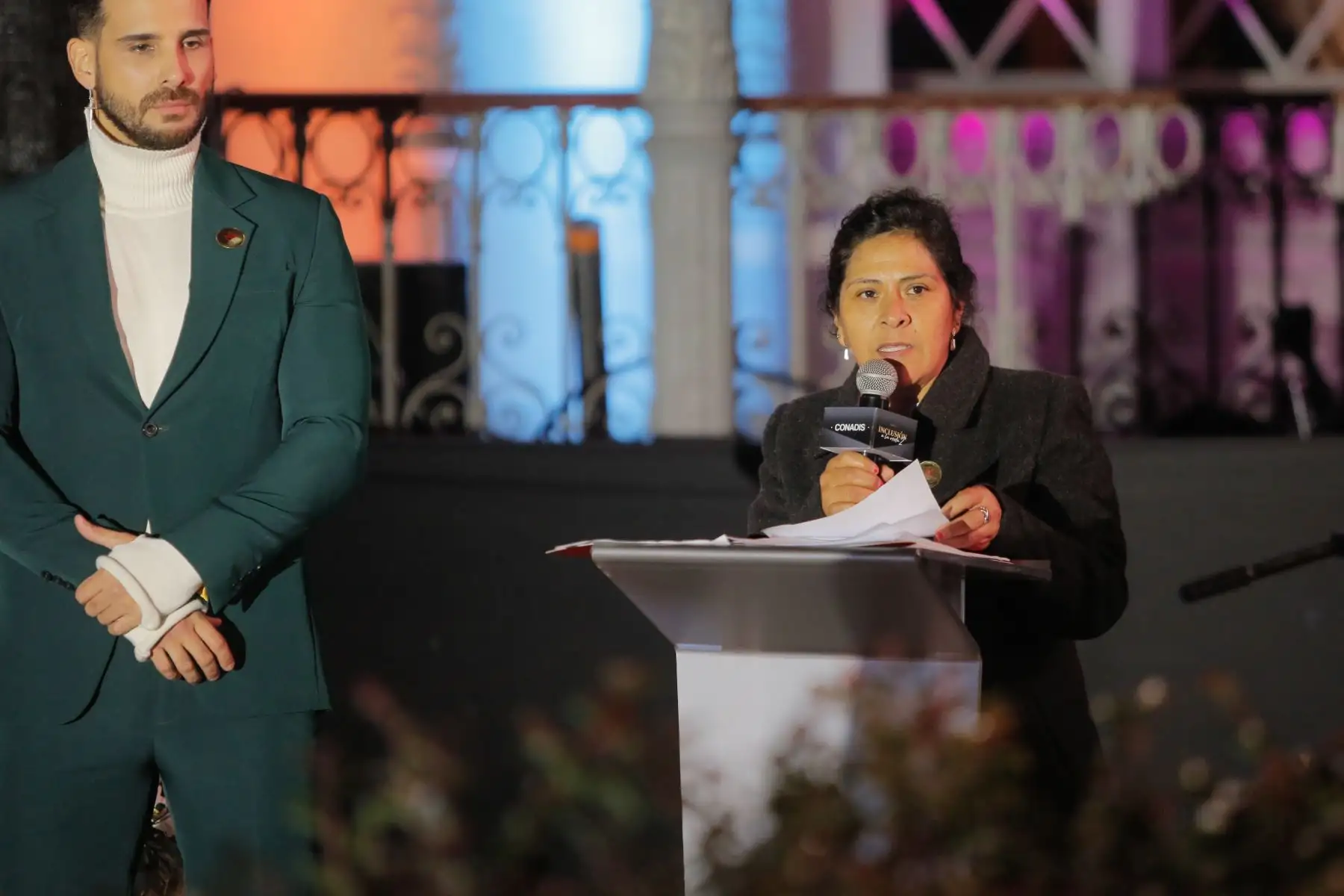 La ministra de la Mujer y Poblaciones Vulnerables, Claudia Dávila Moscoso y la primera Dama de la Nación, Lilia Paredes participaron de la segunda edición del desfile “Inclusión a la Moda 2” organizado por Conadis.
Foto: ANDINA/CONADIS