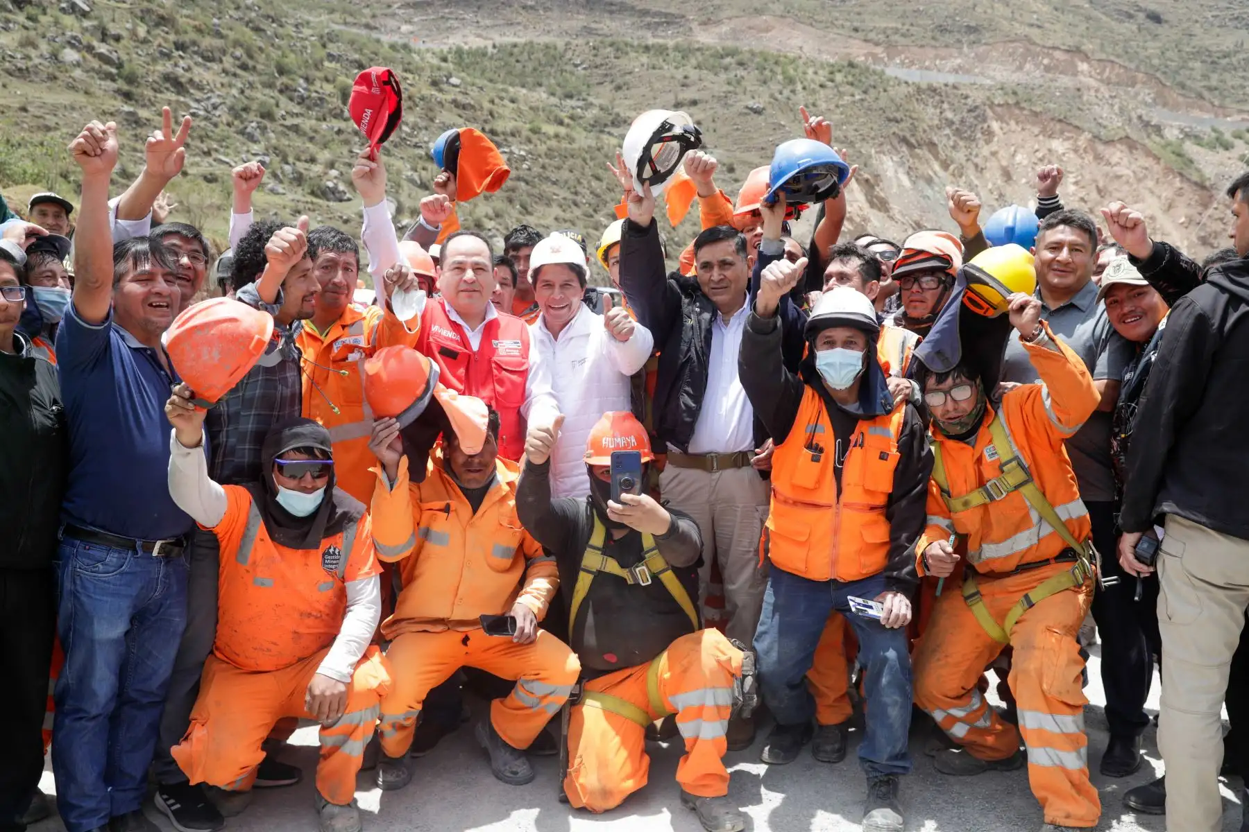 El presidente de la República, Pedro Castillo Terrones, supervisó el Tramo 2 de la carretera Oyón- Ambo, en la región Pasco. Foto: ANDINA/Prensa Presidencia