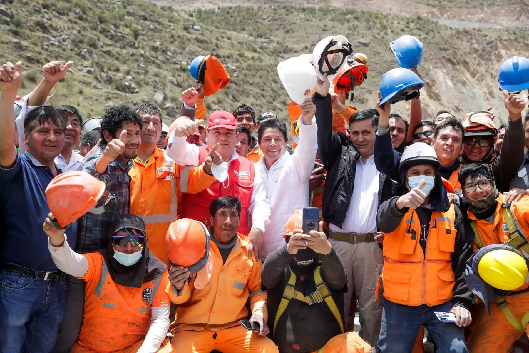 El presidente de la República, Pedro Castillo Terrones, supervisó el Tramo 2 de la carretera Oyón- Ambo, en la región Pasco. Foto: ANDINA/Prensa Presidencia