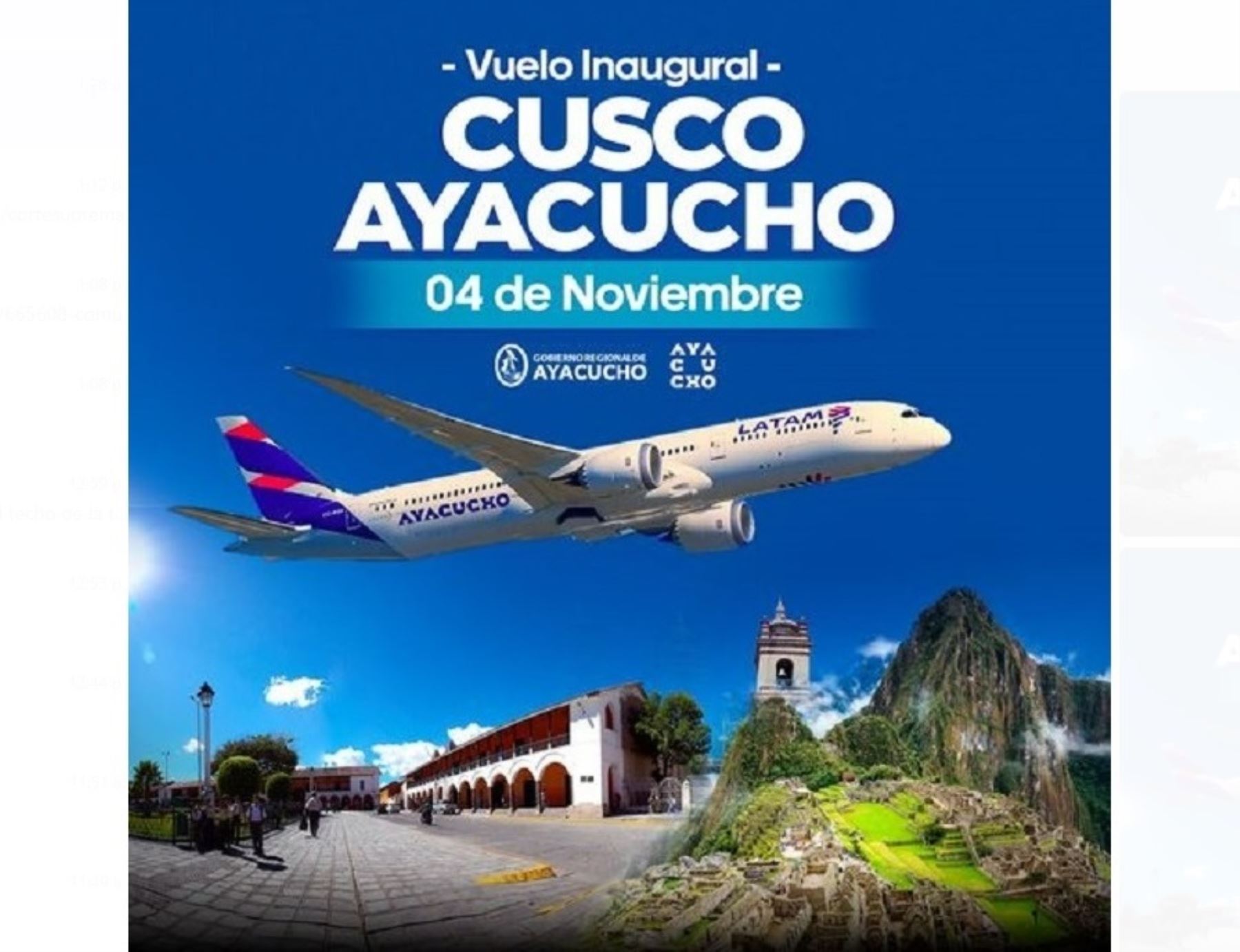 Este viernes 4 de noviembre se inaugura la ruta que unirá las ciudades de Cusco y Ayacucho.