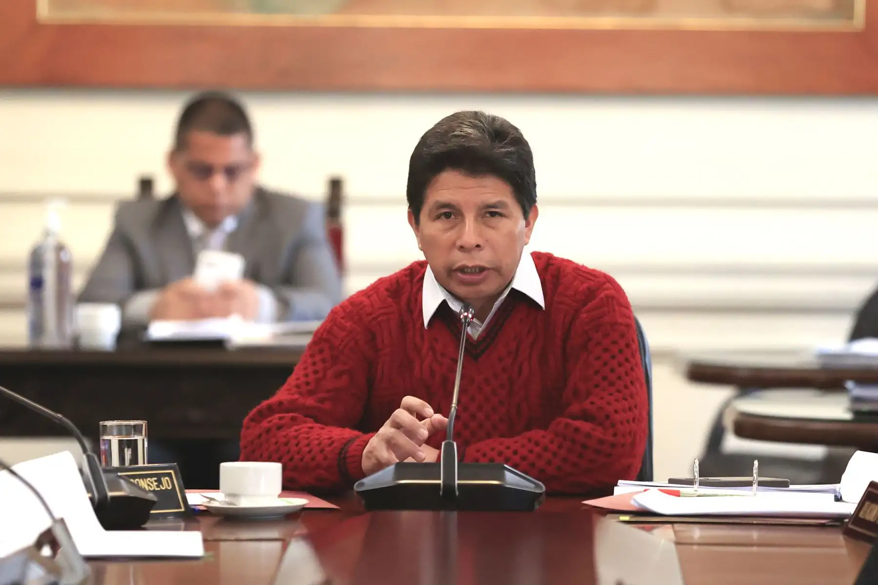 Presidente Pedro Castillo lidera una nueva sesión del Consejo de Ministros en la sede de Palacio de Gobierno. Foto: ANDINA/ Prensa Presidencia