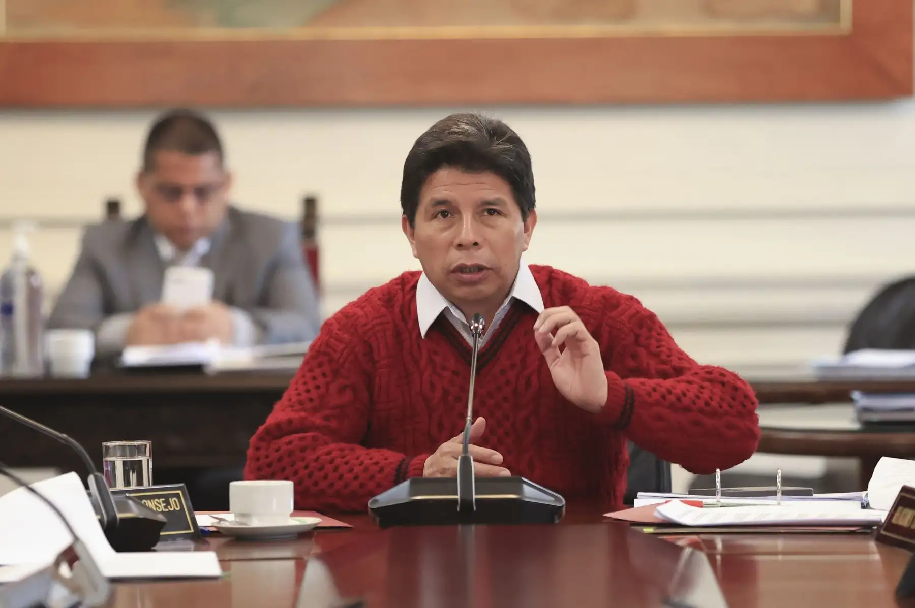 Presidente Pedro Castillo lidera una nueva sesión del Consejo de Ministros en la sede de Palacio de Gobierno. Foto: ANDINA/ Prensa Presidencia