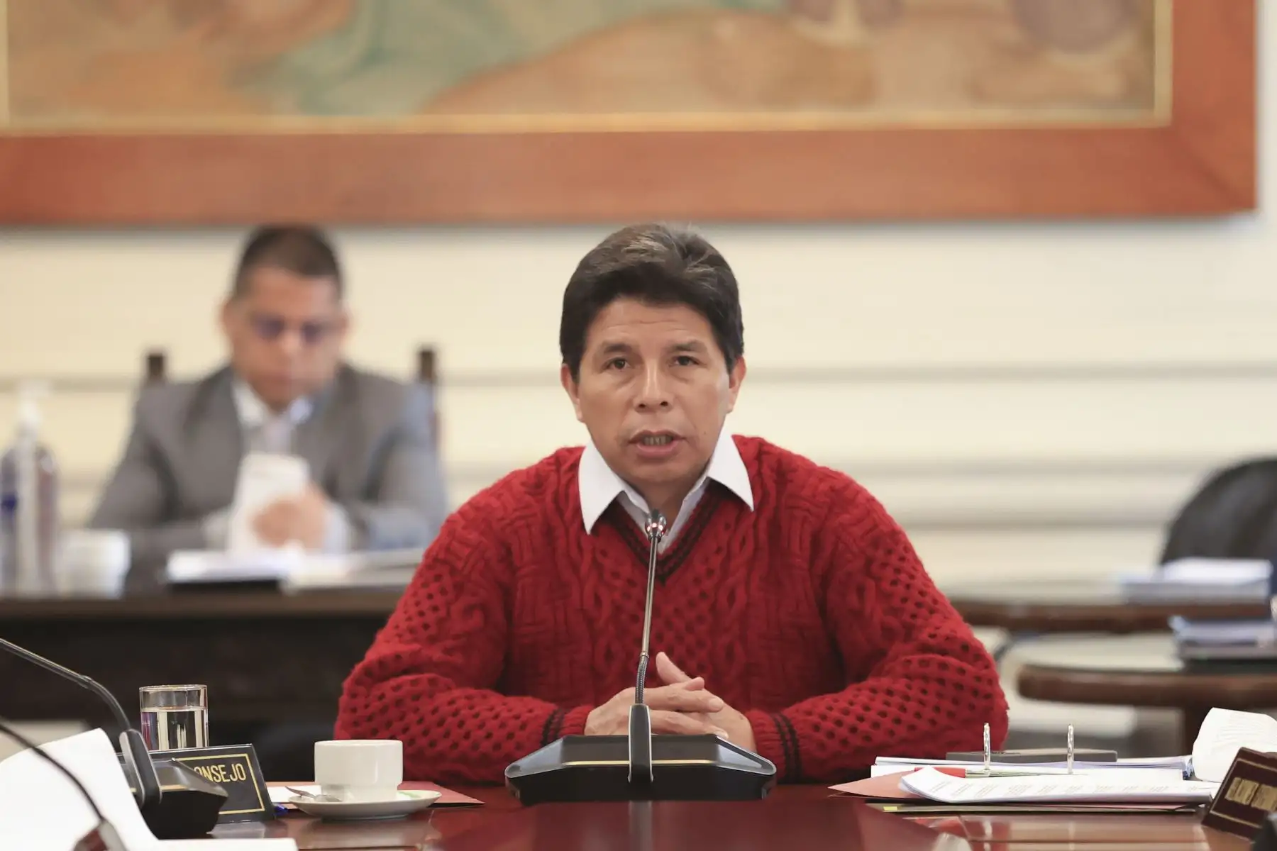 Presidente Pedro Castillo lidera una nueva sesión del Consejo de Ministros en la sede de Palacio de Gobierno. Foto: ANDINA/ Prensa Presidencia