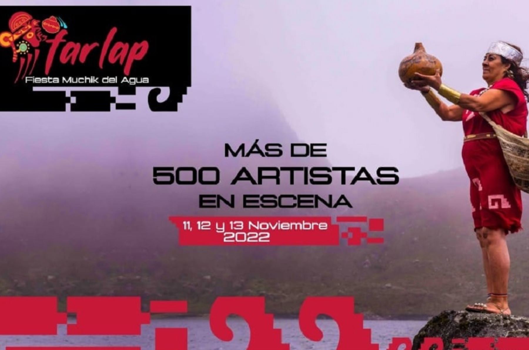 La Fiesta Muchik del Agua 2022 contará con más de 500 artistas en escena que realizarán un fascinante recorrido cultural partiendo de manera simultánea desde la playa Puerto Eten, playa Pimentel, playa San José y Tinajones, con la escenificación del Señor de Sipán, el Gran Naymlap, la Sacerdotisa de Chornancap, el Señor de Chaparrí, entre otros. ANDINA/Difusión