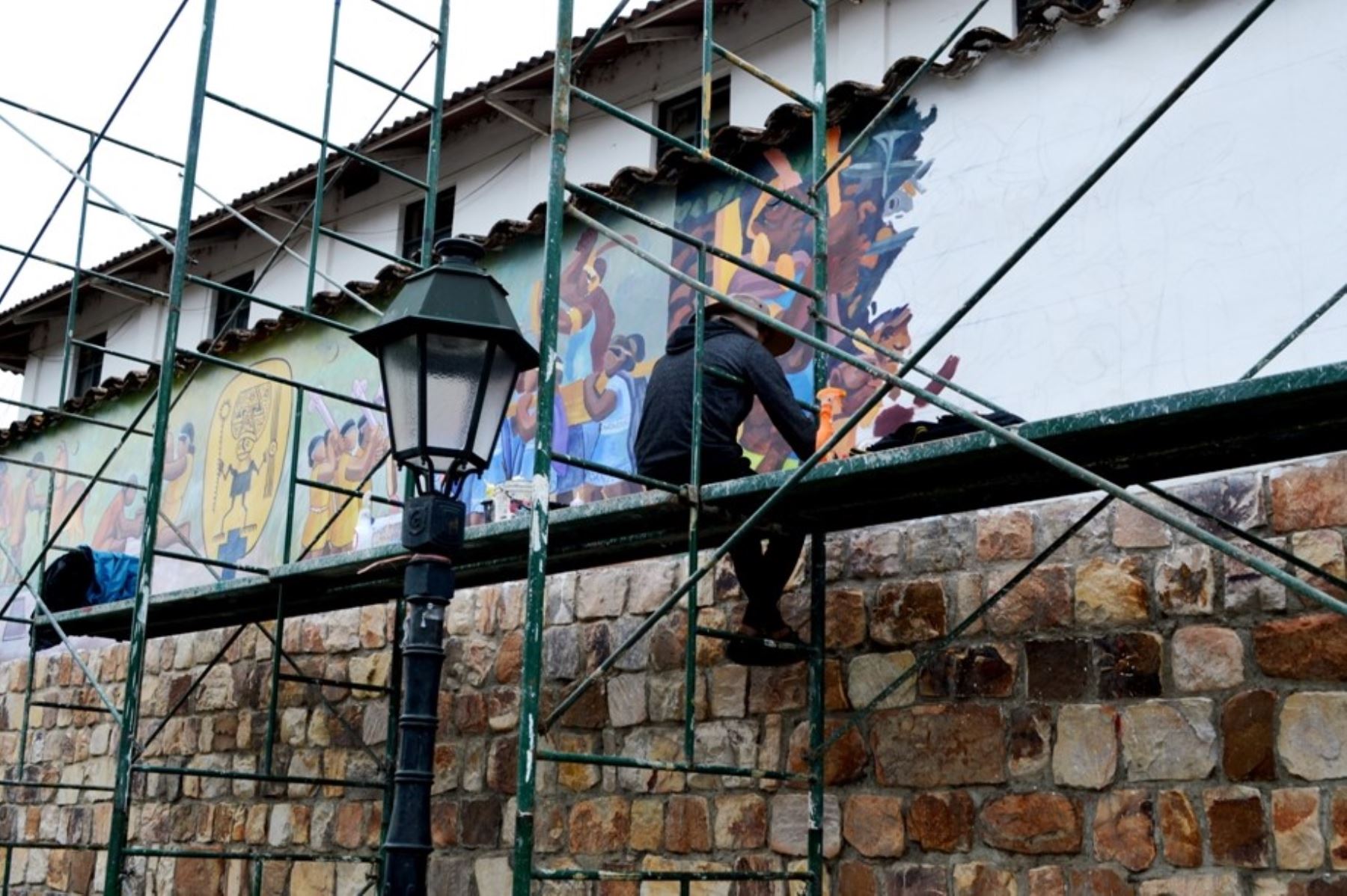 El mural es parte del proyecto que promueve la Municipalidad Provincial de Cajamarca en convenio con la minera Newmont-Yanacocha. Foto: Cortesía Eduard Lozano