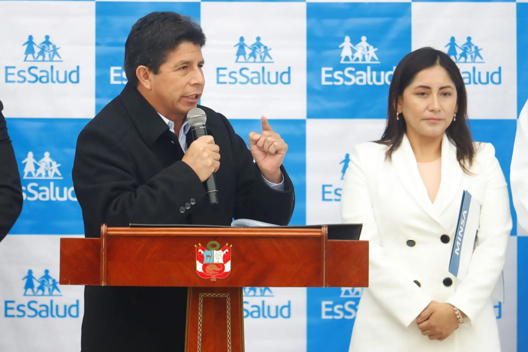 Presidente Pedro Castillo lidera ceremonia por el 64° aniversario del Hospital Nacional Edgardo Rebagliati Martins. Foto: ANDINA/ Prensa Presidencia