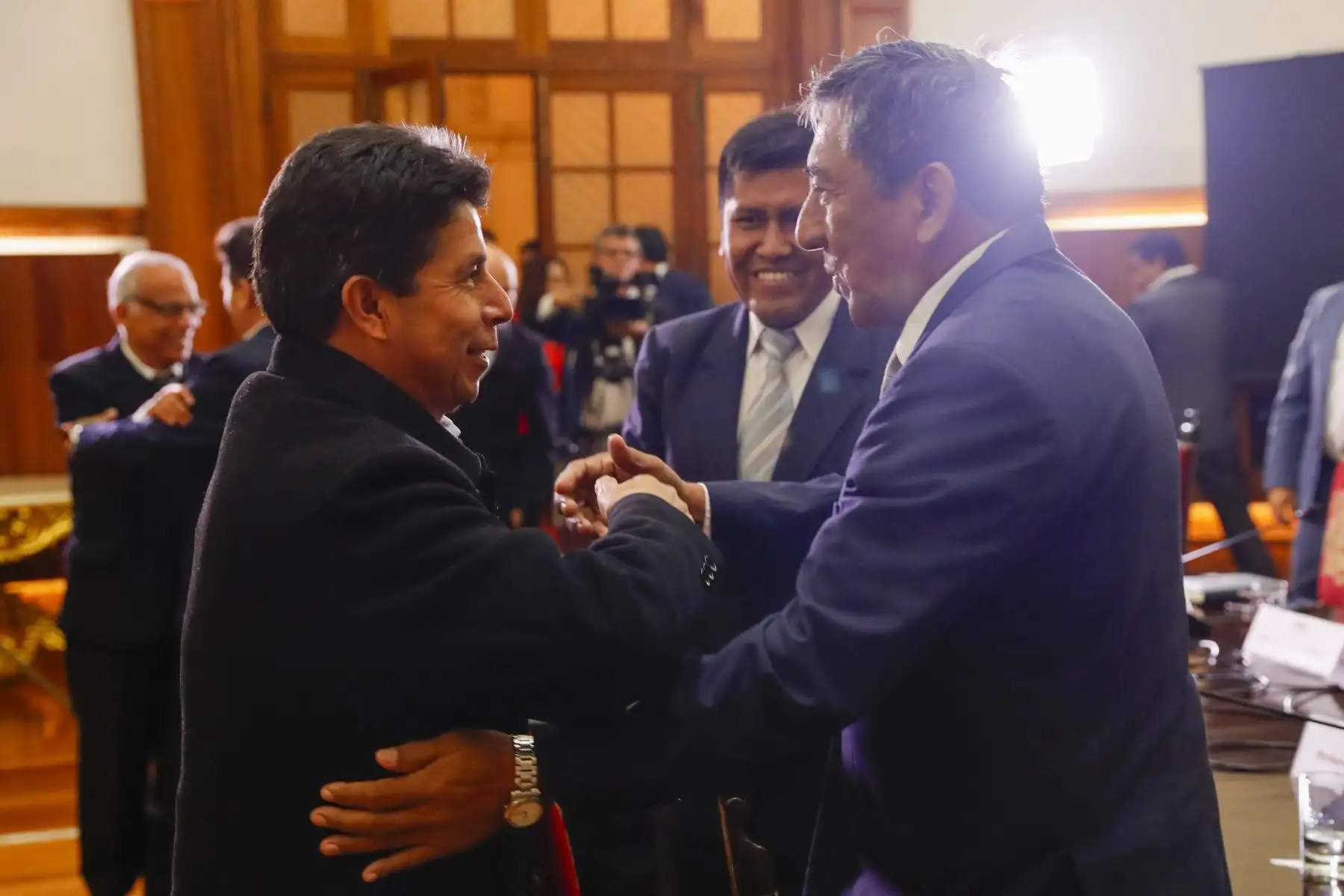 El presidente Pedro Castillo recibe en Palacio de Gobierno a un grupo de gobernadores regionales electos tras los comicios del pasado 2 de octubre. Foto: ANDINA/ Prensa Presidencia