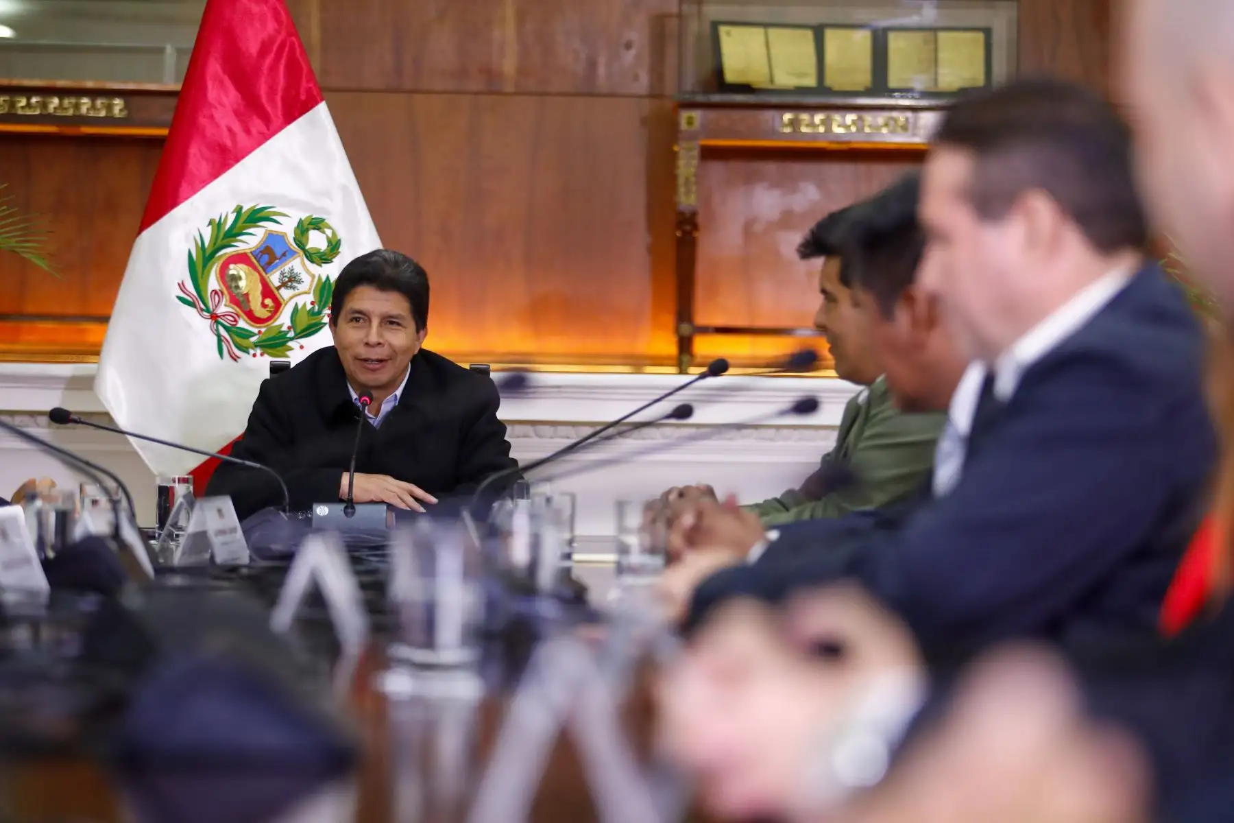 El presidente Pedro Castillo recibe en Palacio de Gobierno a un grupo de gobernadores regionales electos tras los comicios del pasado 2 de octubre. Foto: ANDINA/ Prensa Presidencia