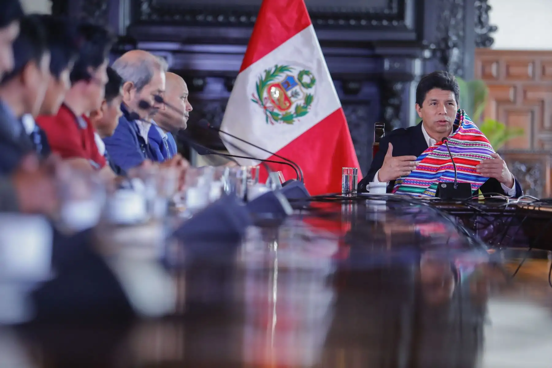 El presidente de la República, Pedro Castillo Terrones, sostuvo reunión con autoridades electas de la región Junín. Foto: ANDINA/ Prensa Presidencia