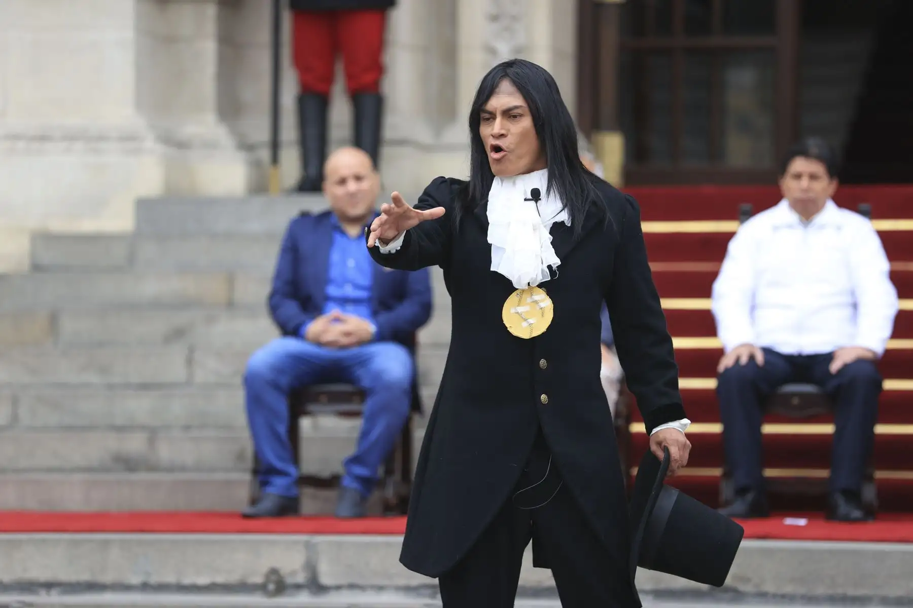 El presidente de la República, Pedro Castillo Terrones, participó en la actividad “La Cultura nos une: 242° aniversario de la rebelión de Túpac Amaru II y Micaela Bastidas”. El mandatario estuvo acompañado del Premier, Aníbal Torres Vásquez; y la ministra de Cultura, Betssy Chávez Chino. Foto: ANDINA/ Prensa Presidencia