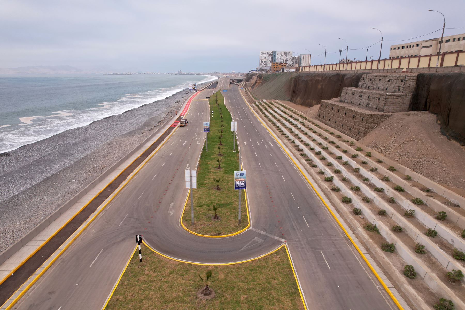 El tramo abierto se inicia en el jirón Virú, en el límite del distrito de San Miguel con el Callao, y se extiende hasta la avenida Santa Rosa. Foto: ANDINA/Renato Pajuelo