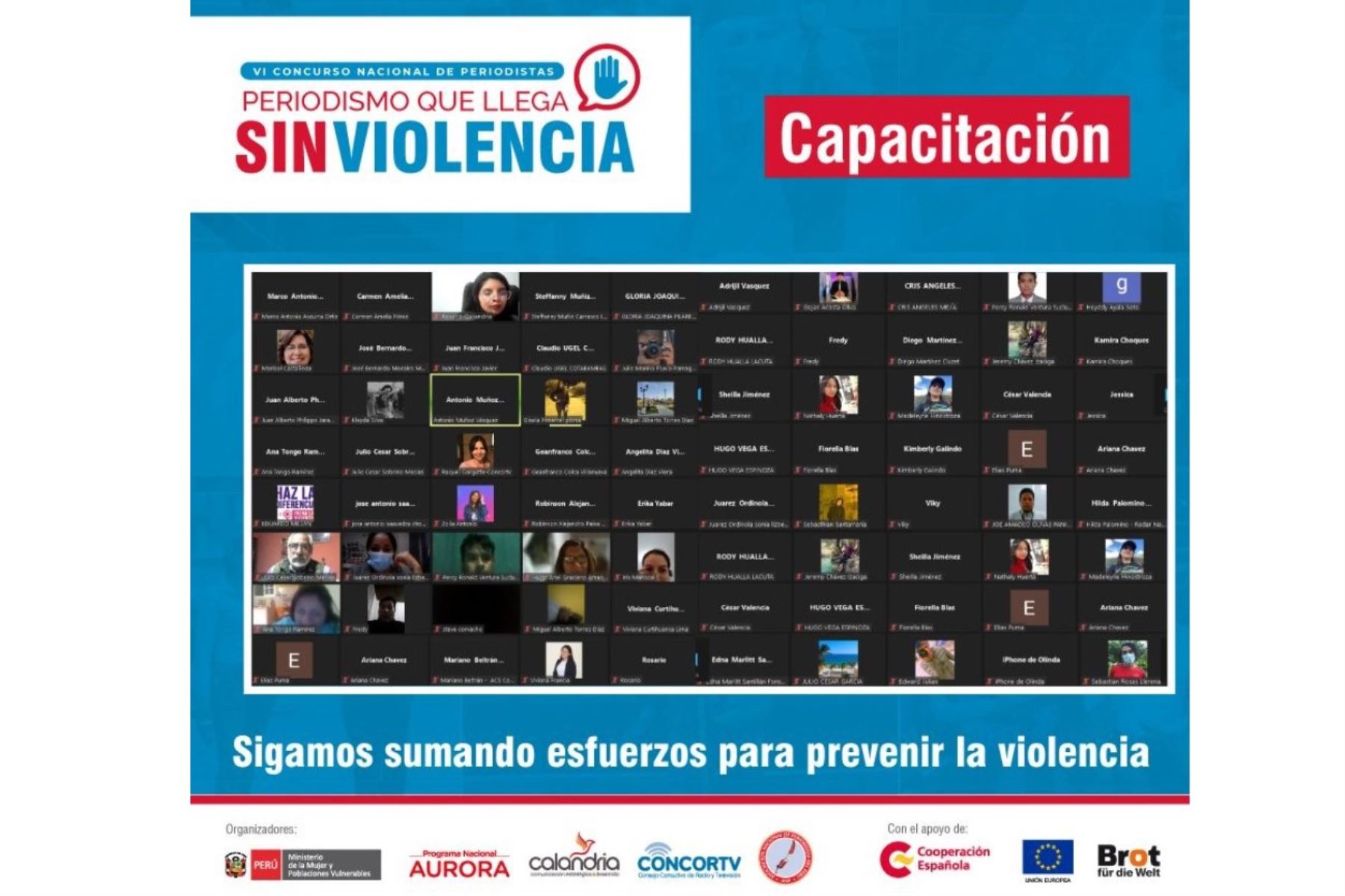 Capacitación en línea sobre periodismo y prevención de la violencia contra la mujer.