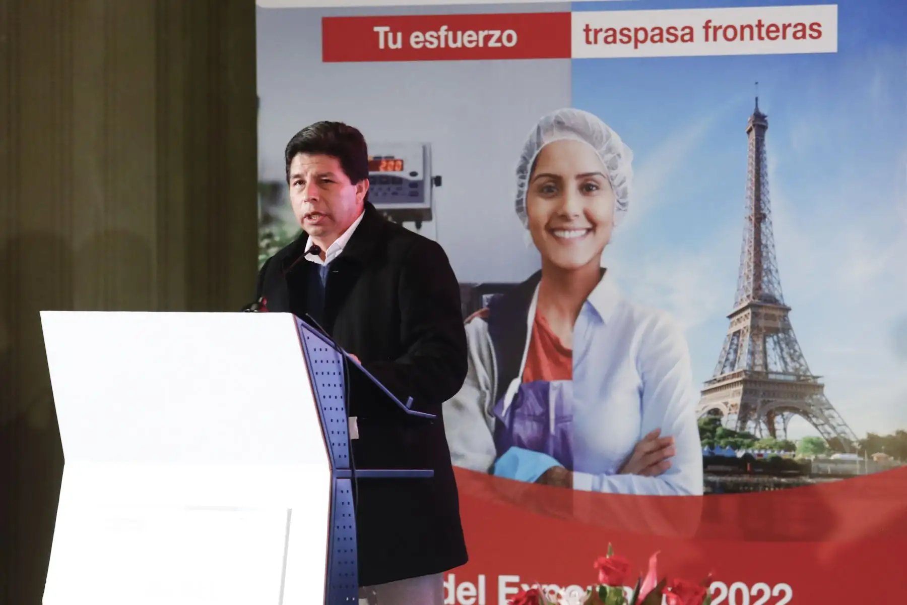 Presidente de la República, Pedro Castillo, lidera la ceremonia por el “Día del Exportador”. Foto: ANDINA/ Prensa Presidencia