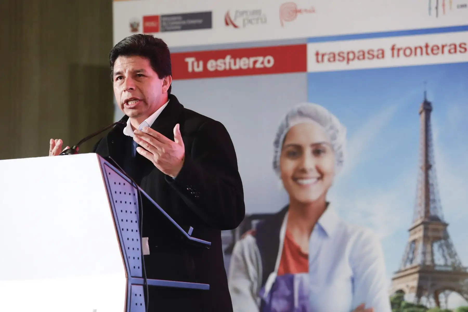 Presidente de la República, Pedro Castillo, lidera la ceremonia por el “Día del Exportador”. Foto: ANDINA/ Prensa Presidencia
