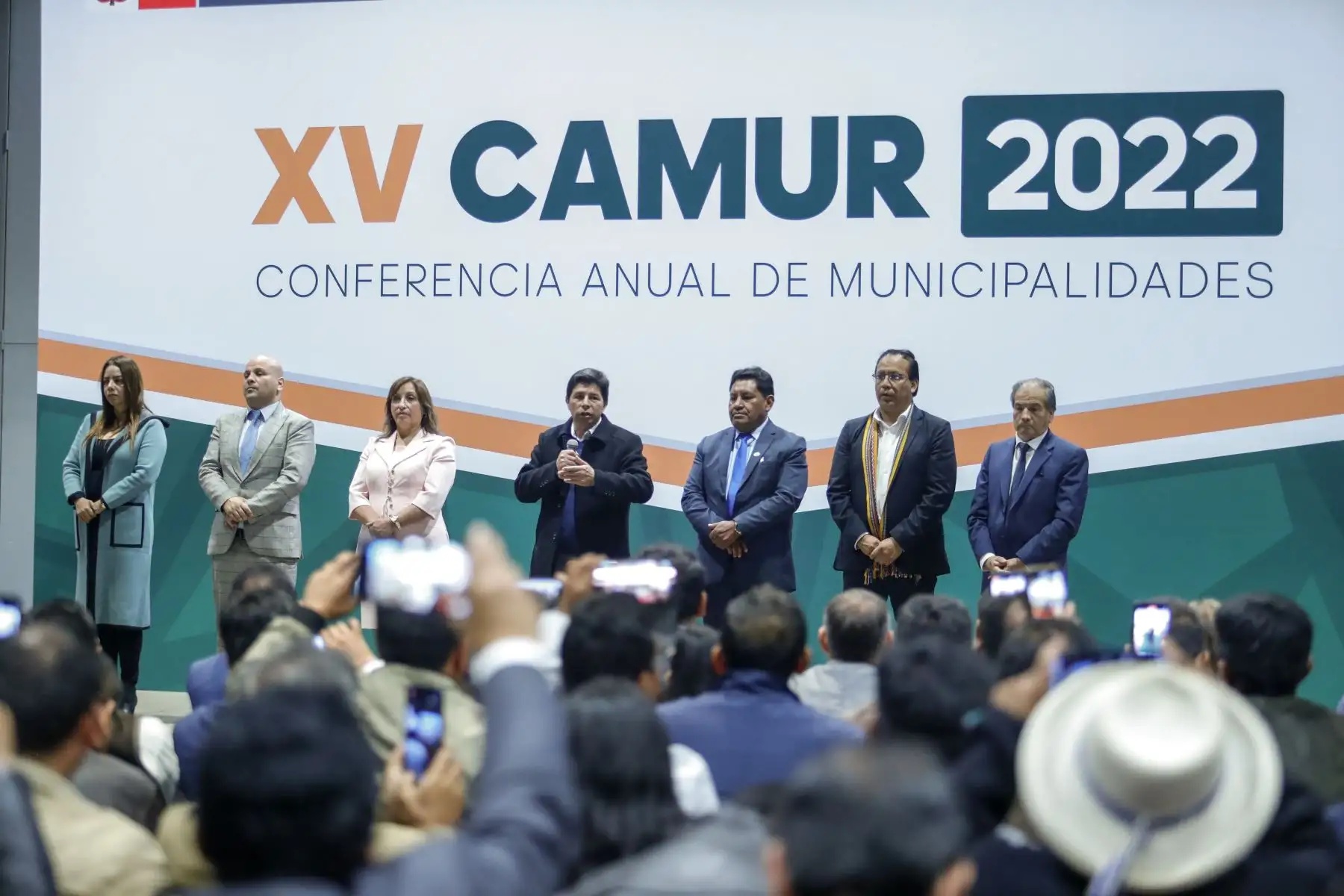 El jefe de Estado, Pedro Castillo Terrones, participa en la XV Conferencia Anual de Municipalidades Urbanas y Rurales – CAMUR 2022. Foto: ANDINA/Prensa Presidencia