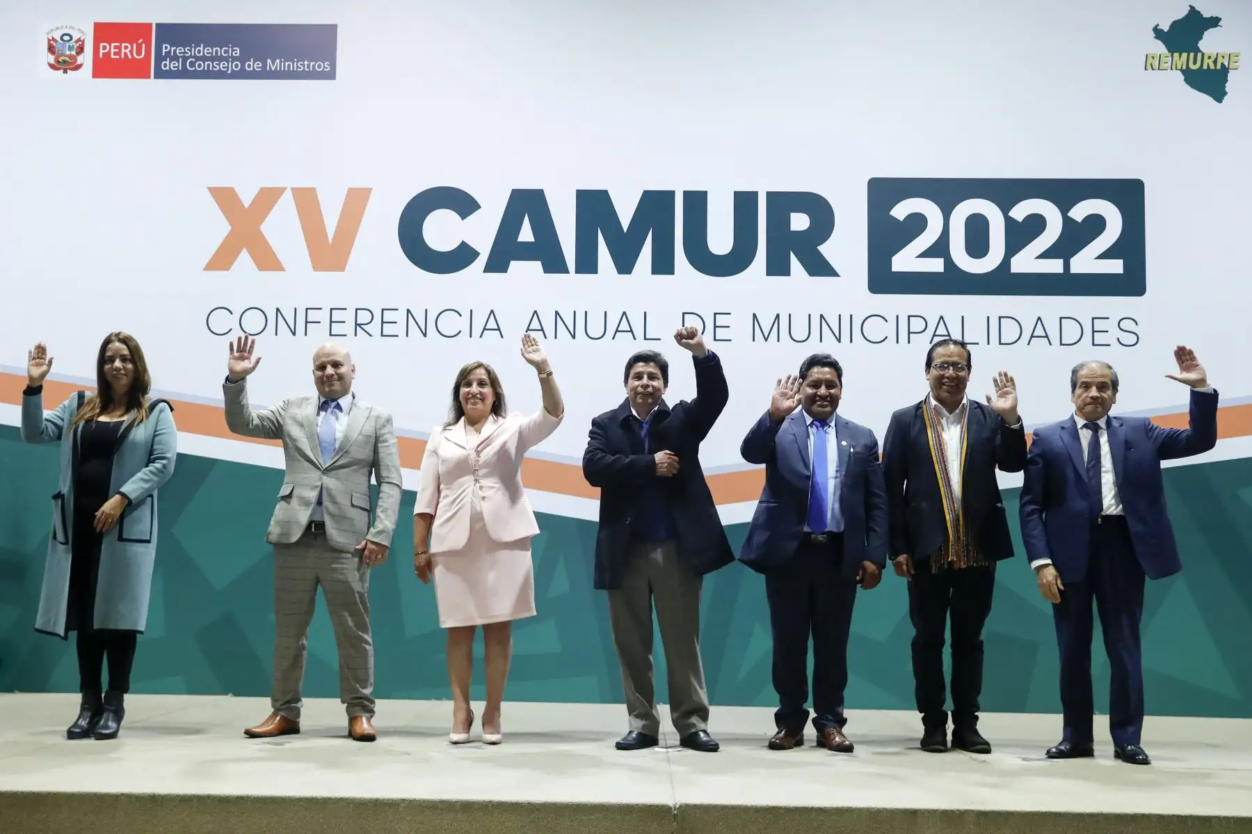 El jefe de Estado, Pedro Castillo Terrones, participa en la XV Conferencia Anual de Municipalidades Urbanas y Rurales – CAMUR 2022. Foto: ANDINA/Prensa Presidencia