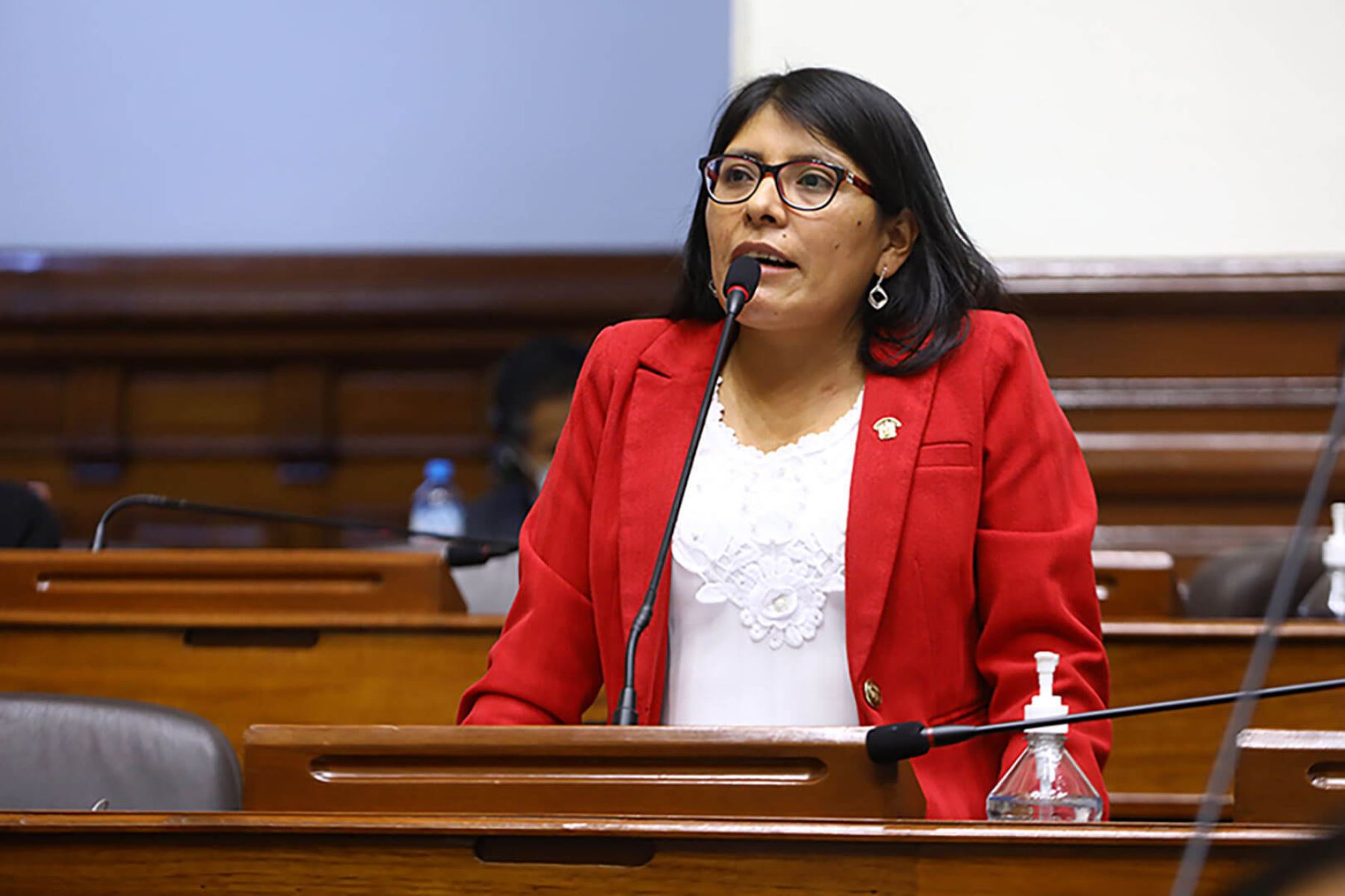 La parlamentaria Margot Palacios, promovió esta iniciativa que busca la dimisión de la presidenta Dina Boluarte. Foto: Andina