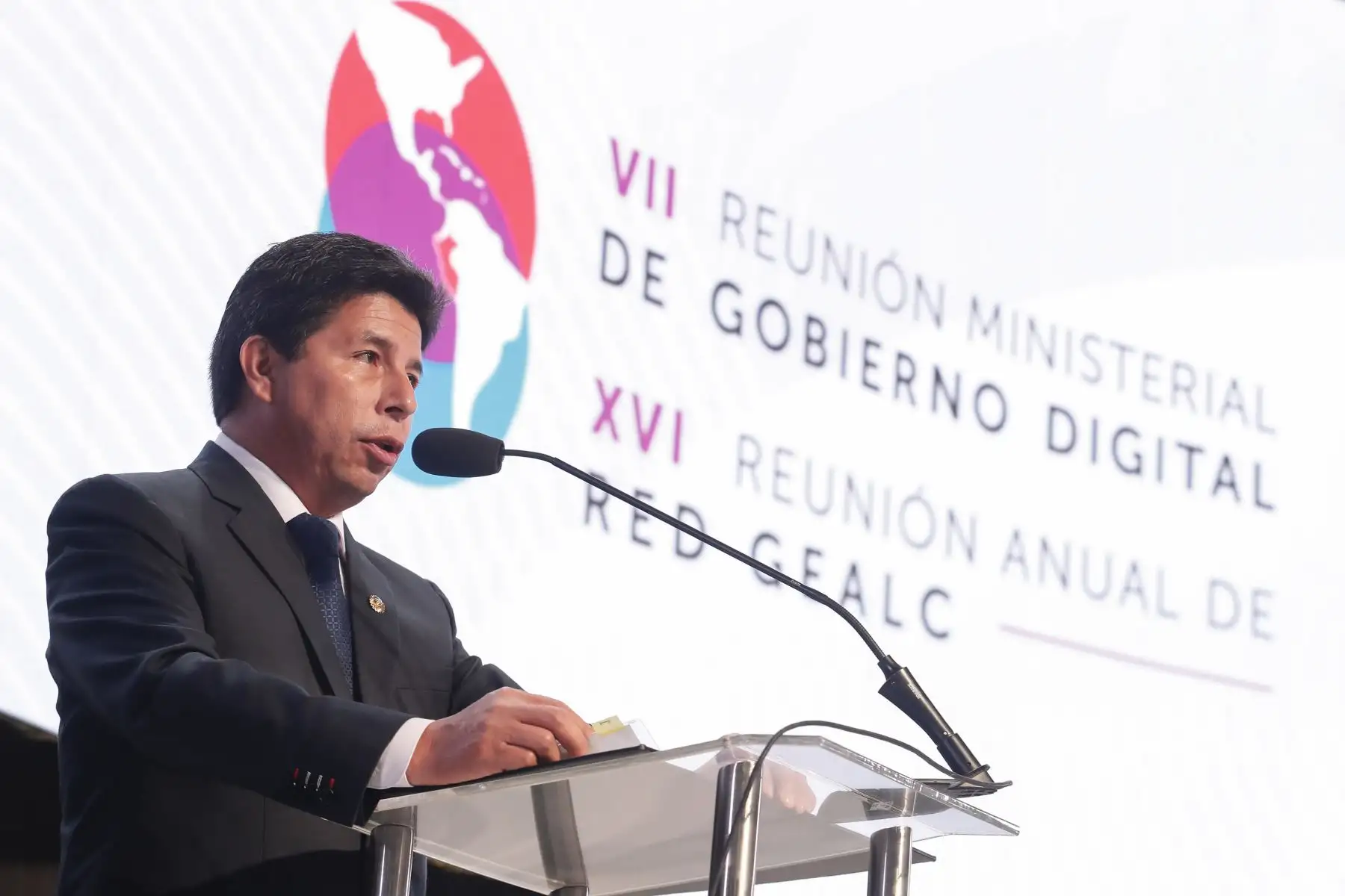 Presidente Pedro Castillo participa en la ceremonia de inauguración de la VII Cumbre Ministerial de Gobierno y Transformación Digital de las Américas. Foto: ANDINA/Prensa Presidencia