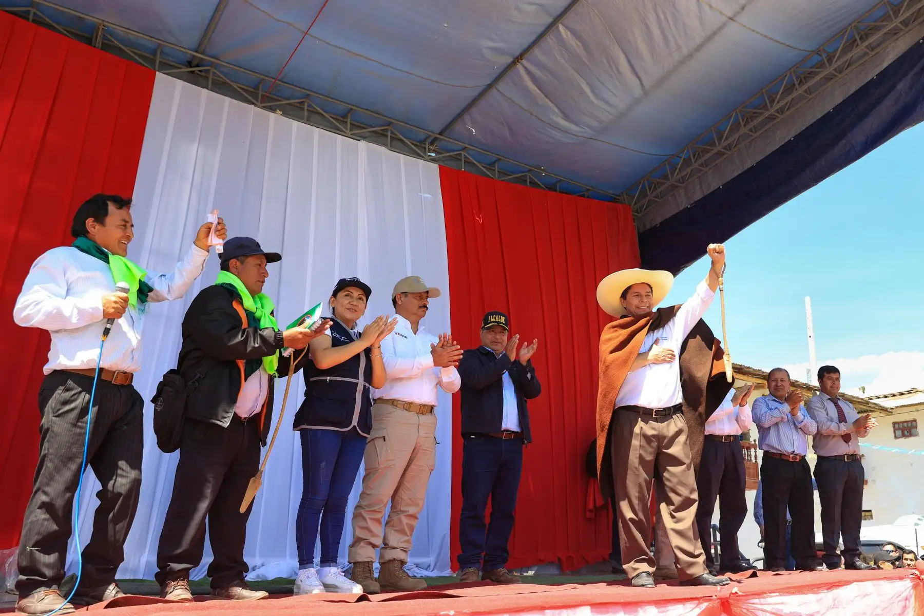 Presidente Pedro Castillo participó en ceremonia por el XVI aniversario de la lucha medioambiental del centro poblado de Huangamarca.