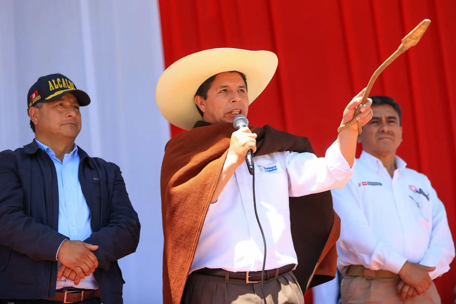 Presidente Pedro Castillo participó en ceremonia por el XVI aniversario de la lucha medioambiental del centro poblado de Huangamarca.

Foto:ANDINA/Presidencia