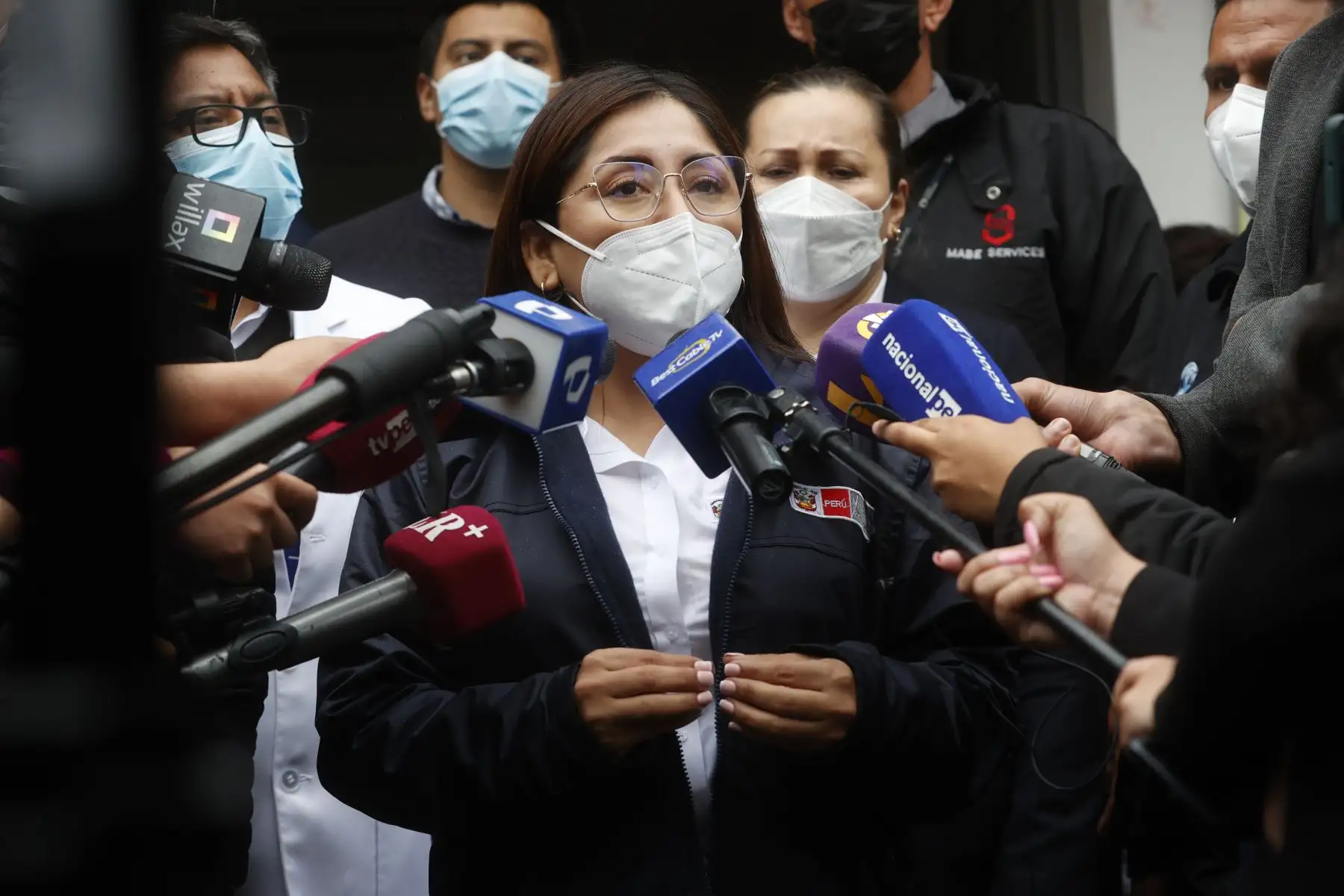 Declaraciones a la prensa de la ministra de Salud, Kelly Portalatino en el hospital Hipólito Unanue. Foto: ANDINA/Vidal Tarqui