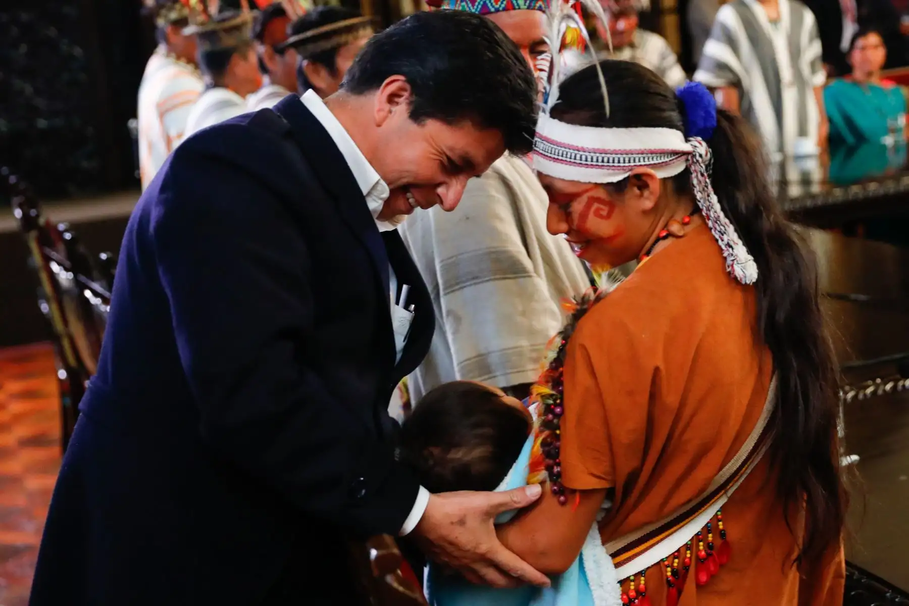 Presidente Pedro Castillo se reúne con dirigentes asháninkas en Palacio de Gobierno. Foto: ANDINA/ Prensa Presidencia
